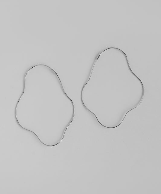 Nuance Line Hoop Earrings [Stainless Steel] [UMU]