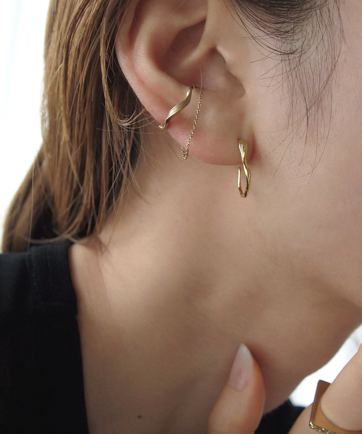 Twisted Hoop Earrings [Surgical Stainless Steel] [UMU]
