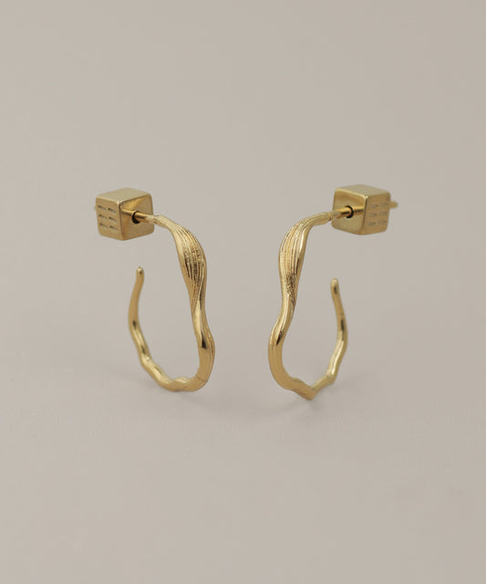Twisted Hoop Earrings [Surgical Stainless Steel] [UMU]