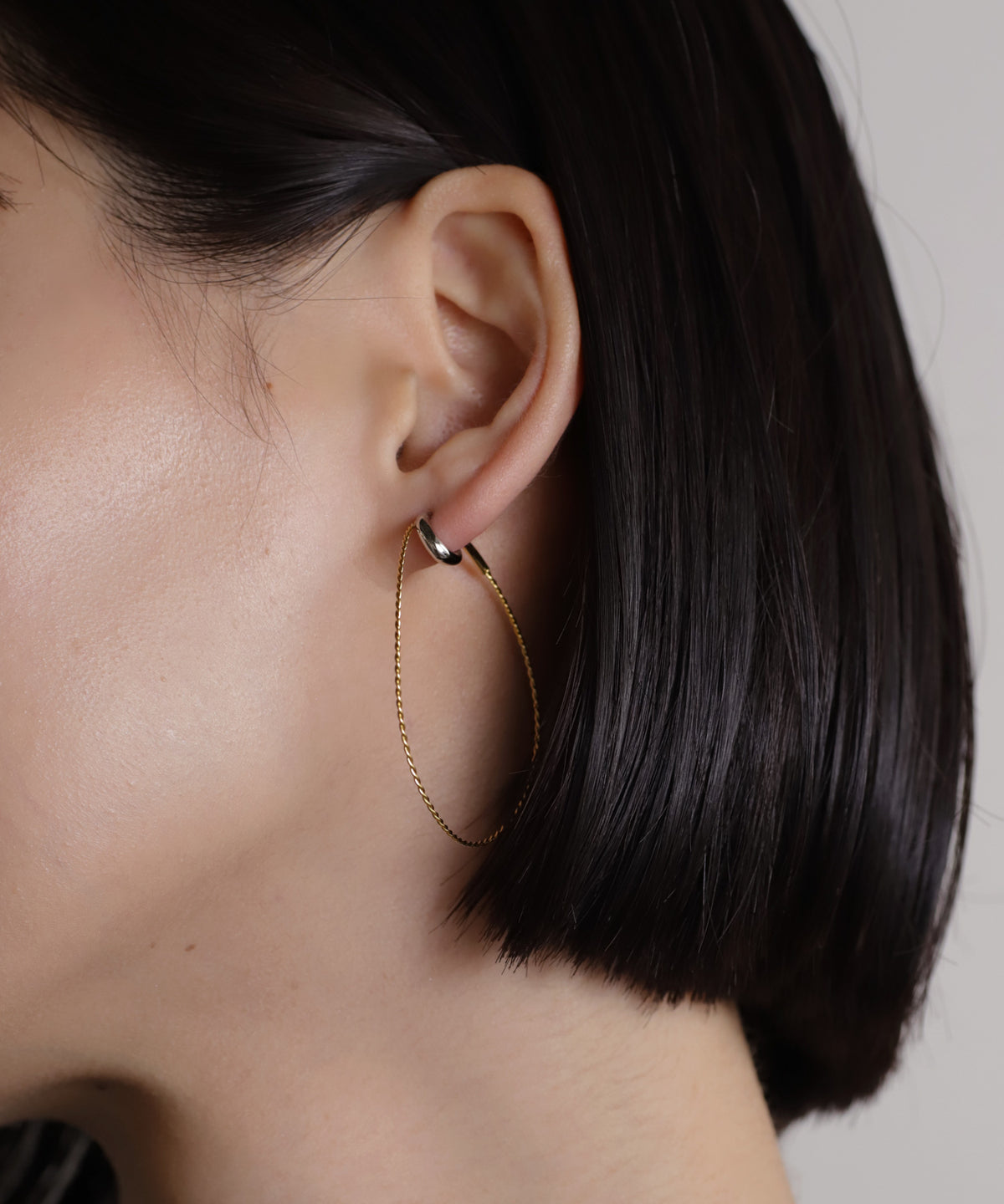 Two-Tone Hoop Earrings [Surgical Stainless Steel] [UMU]