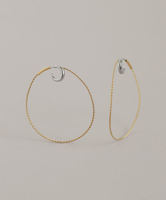 Two-Tone Hoop Earrings [Surgical Stainless Steel] [UMU]