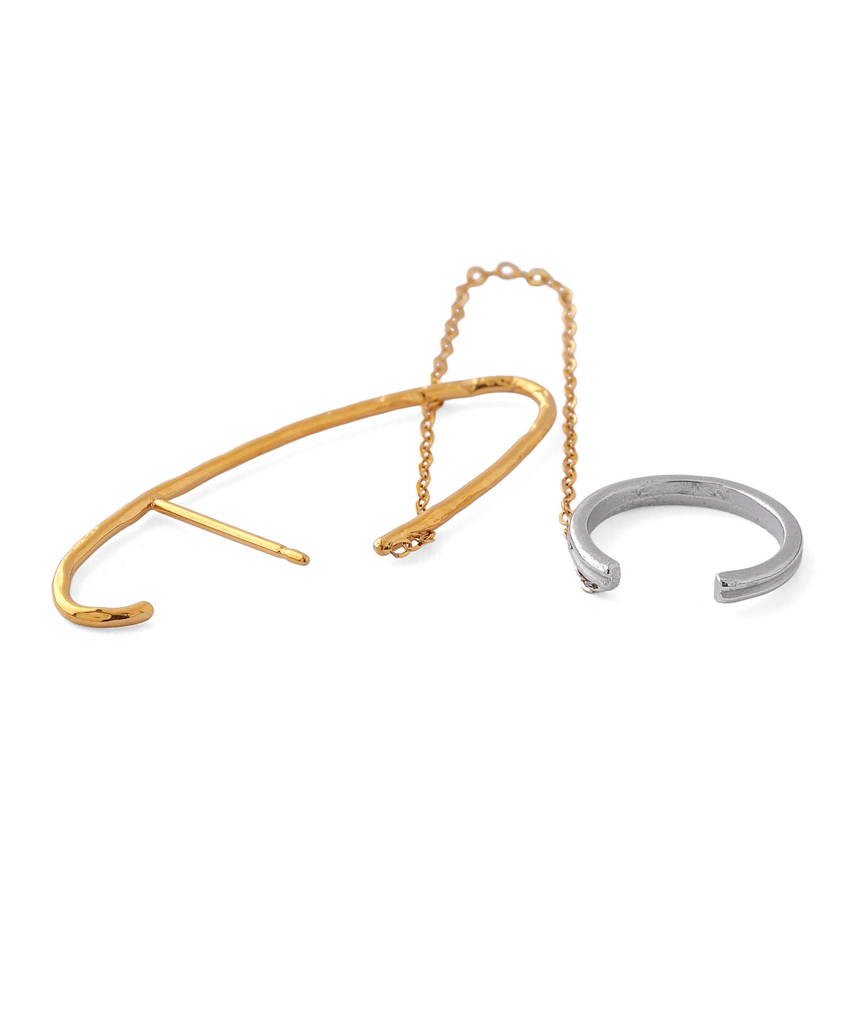 Two-Tone Hook Earrings [Surgical Stainless Steel] [UMU]