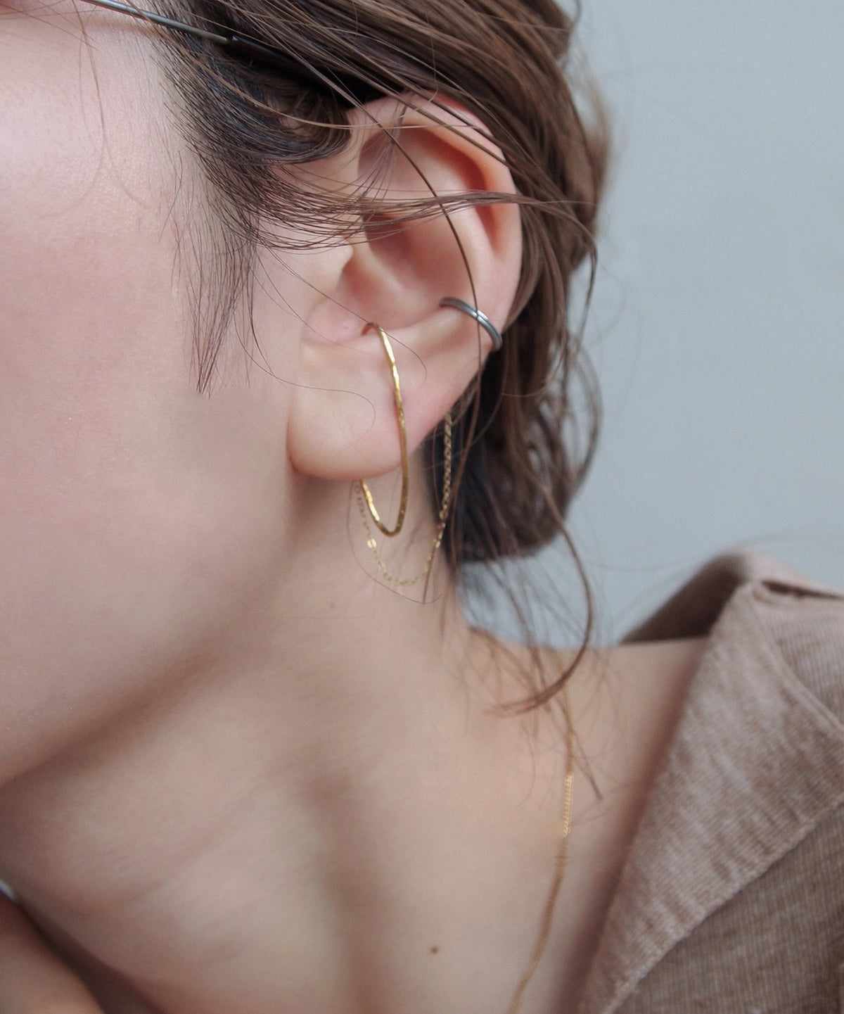 Hoop Earrings x Cuff Earrings [Surgical Stainless Steel] [UMU]