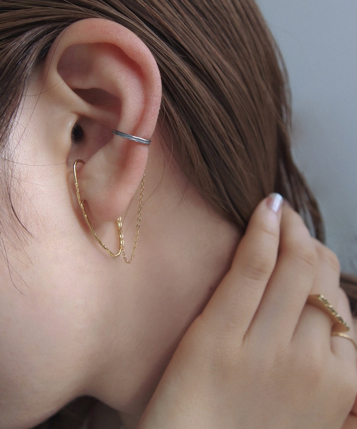 Hoop Earrings x Cuff Earrings [Surgical Stainless Steel] [UMU]