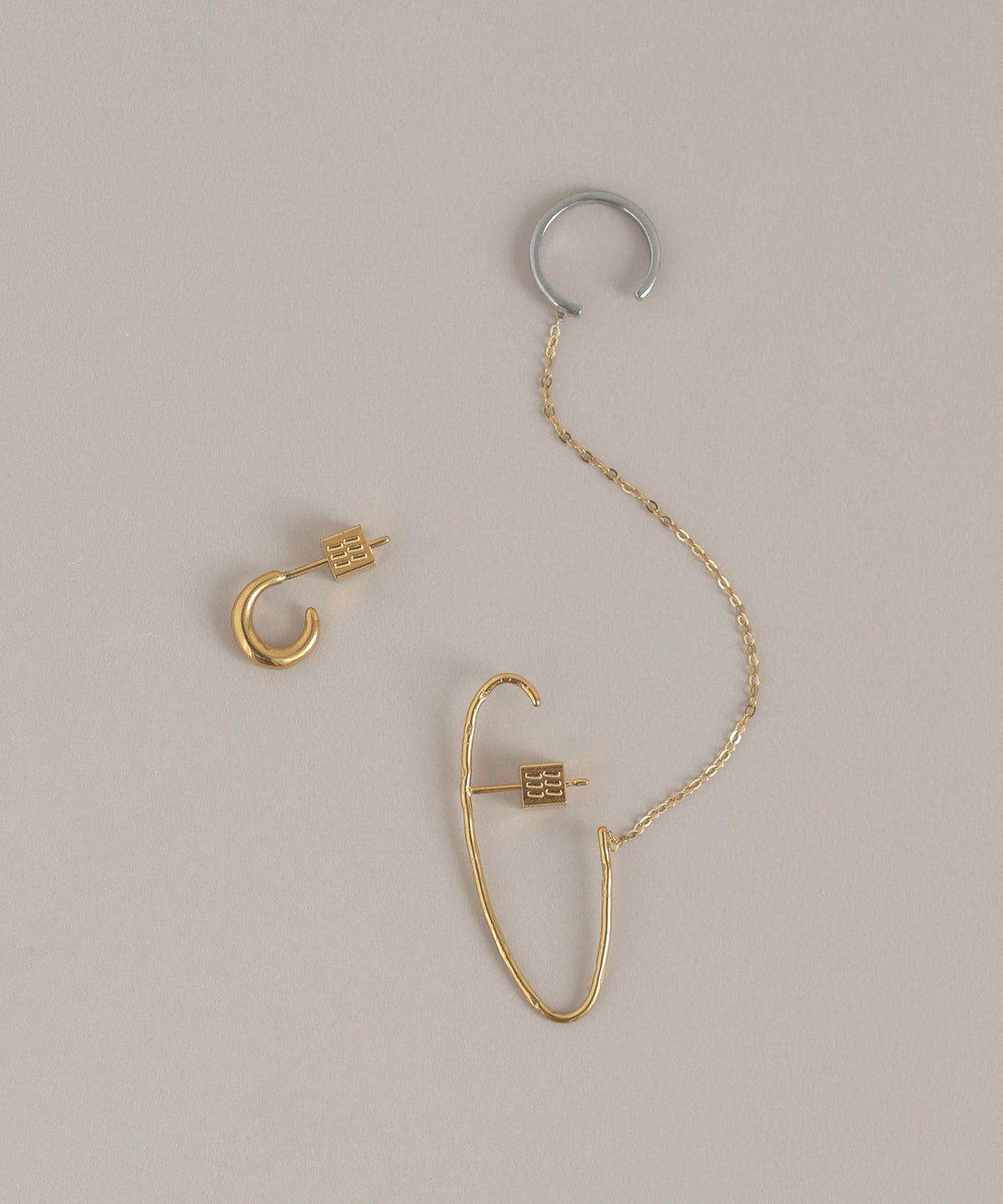 Hoop Earrings x Cuff Earrings [Surgical Stainless Steel] [UMU]