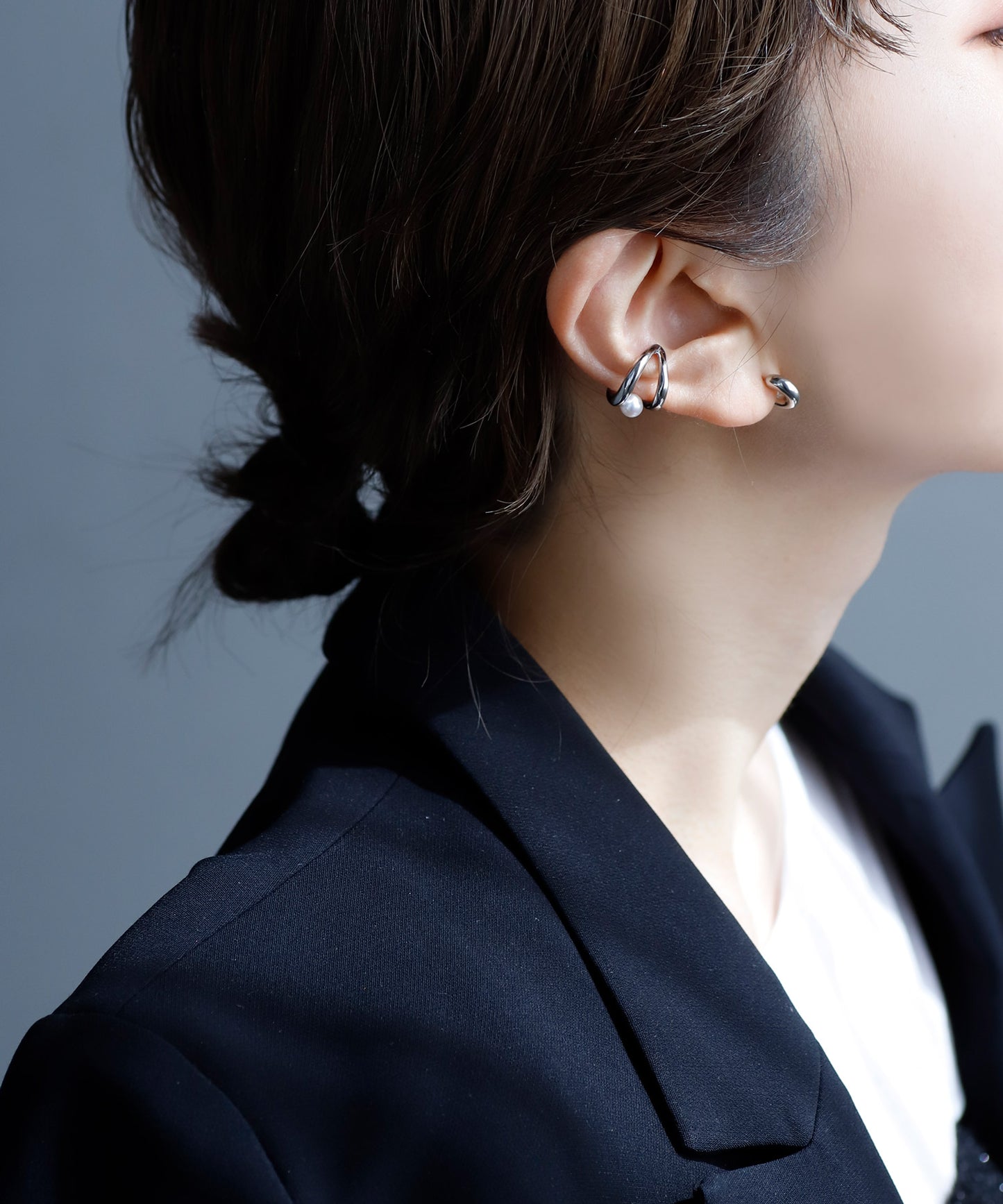 【Stainless Steel IP】 Freshwater Pearl Ear Cuff