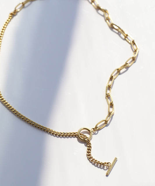 Combination Chain Mantel Necklace [E] [Stainless Steel]