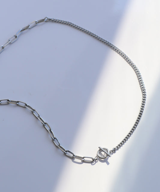 【Stainless IP】Combination Chain Mantel Necklace [E]