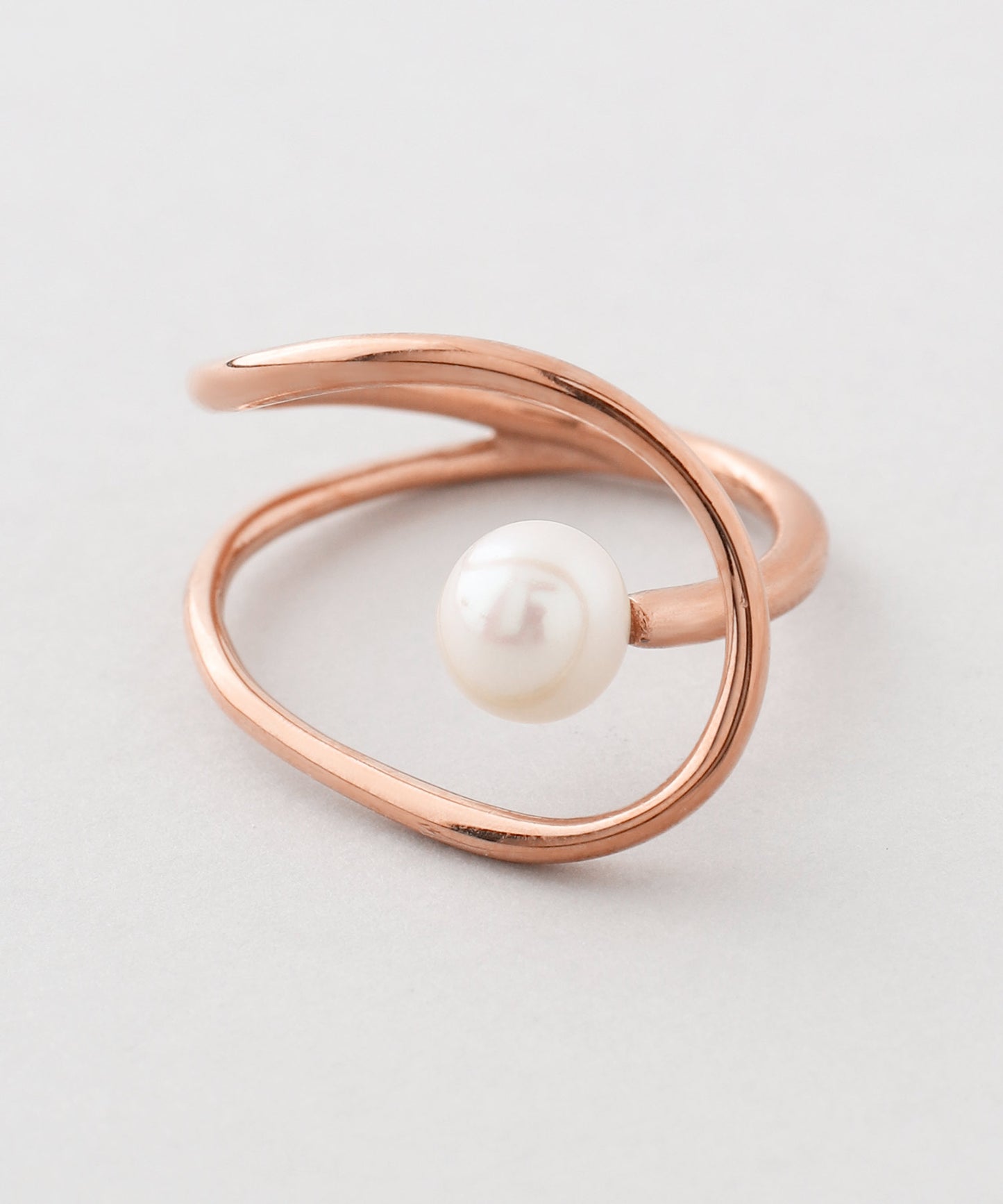 【Stainless Steel IP】Pearl × Nuance Frame Ring