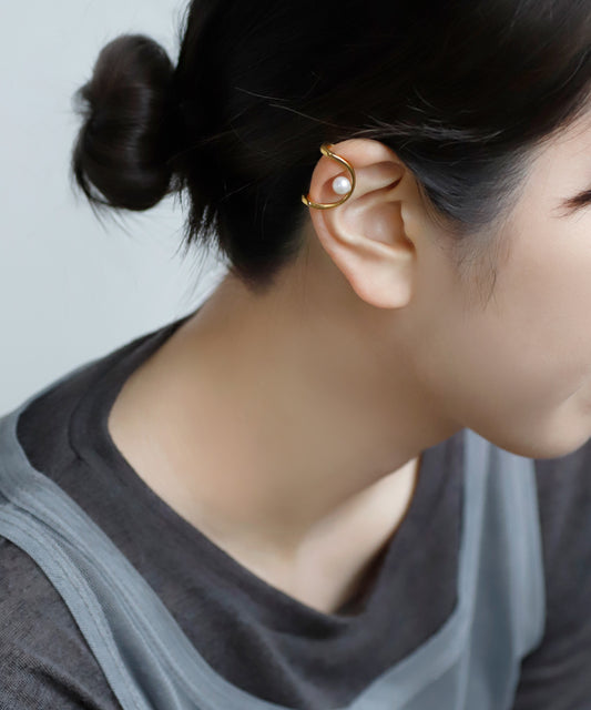 【Stainless Steel IP】Freshwater Pearl Ear Cuff