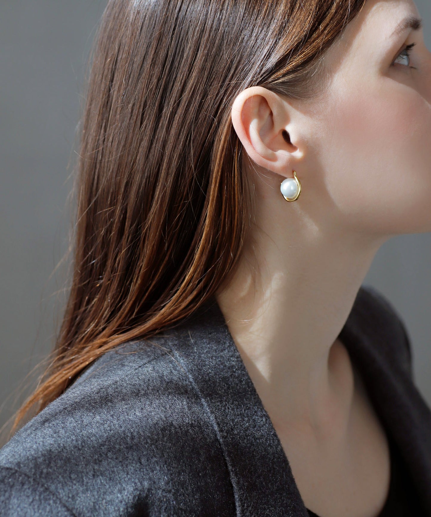 【Stainless Seel IP】 Pearl Earrings