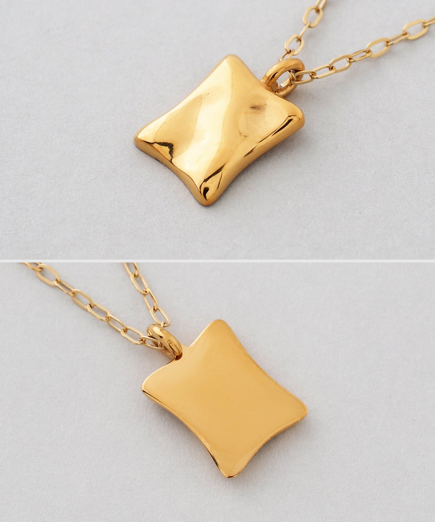 【Stainless Steel IP】Nuanced Square Motif Necklace