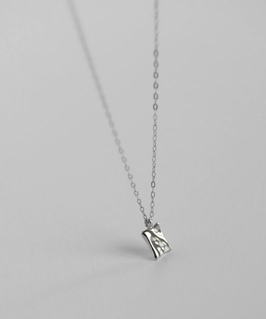 【Stainless Steel IP】Nuanced Square Motif Necklace