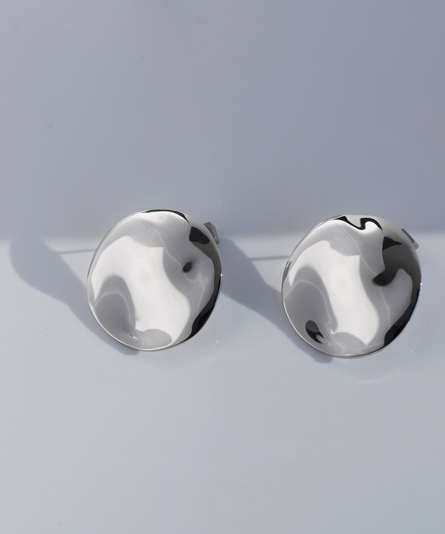 【Stainless Steel IP】 Big Plate Earrings [B]