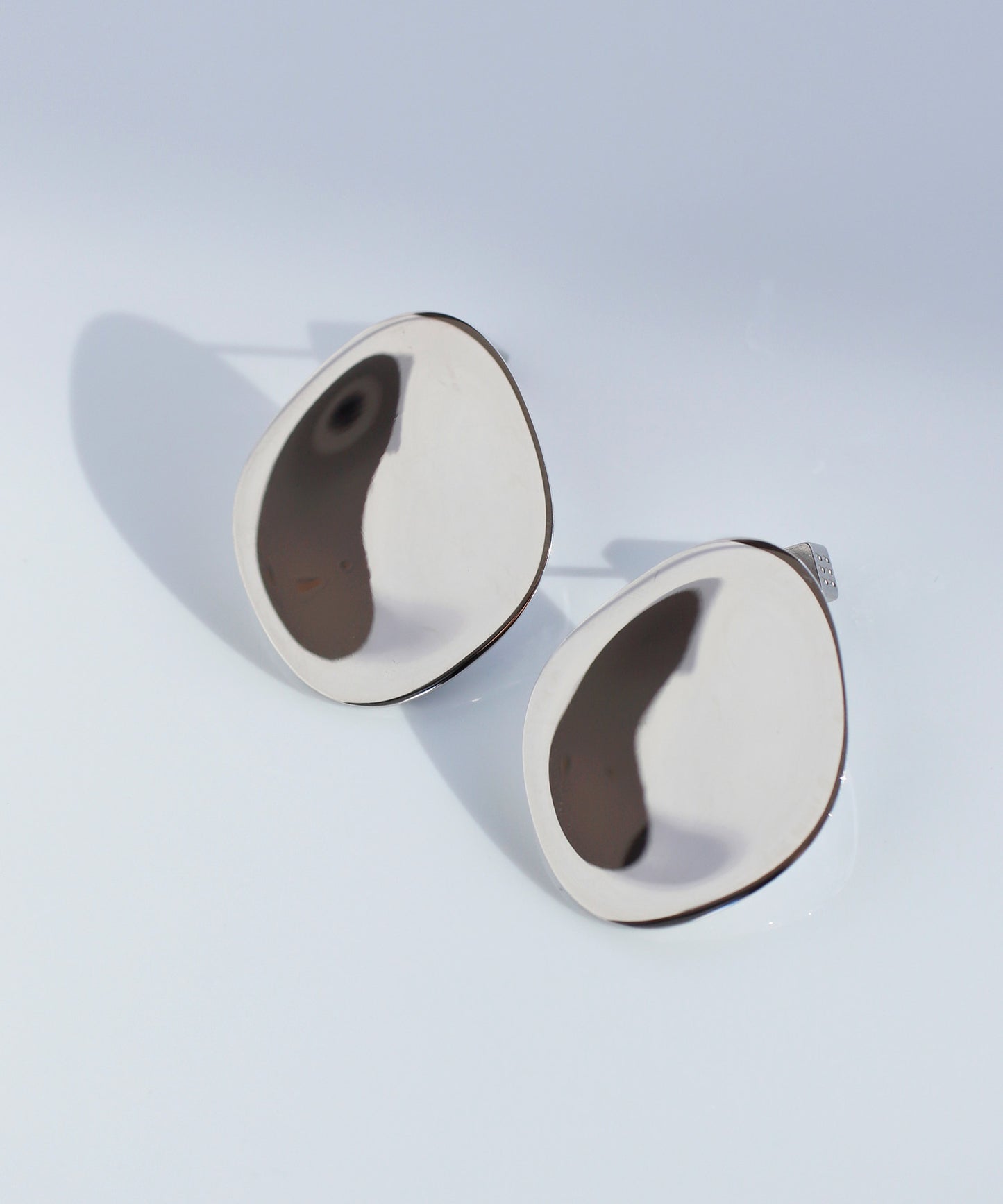 【Stainless Steel IP】 Metal Plate Earrings