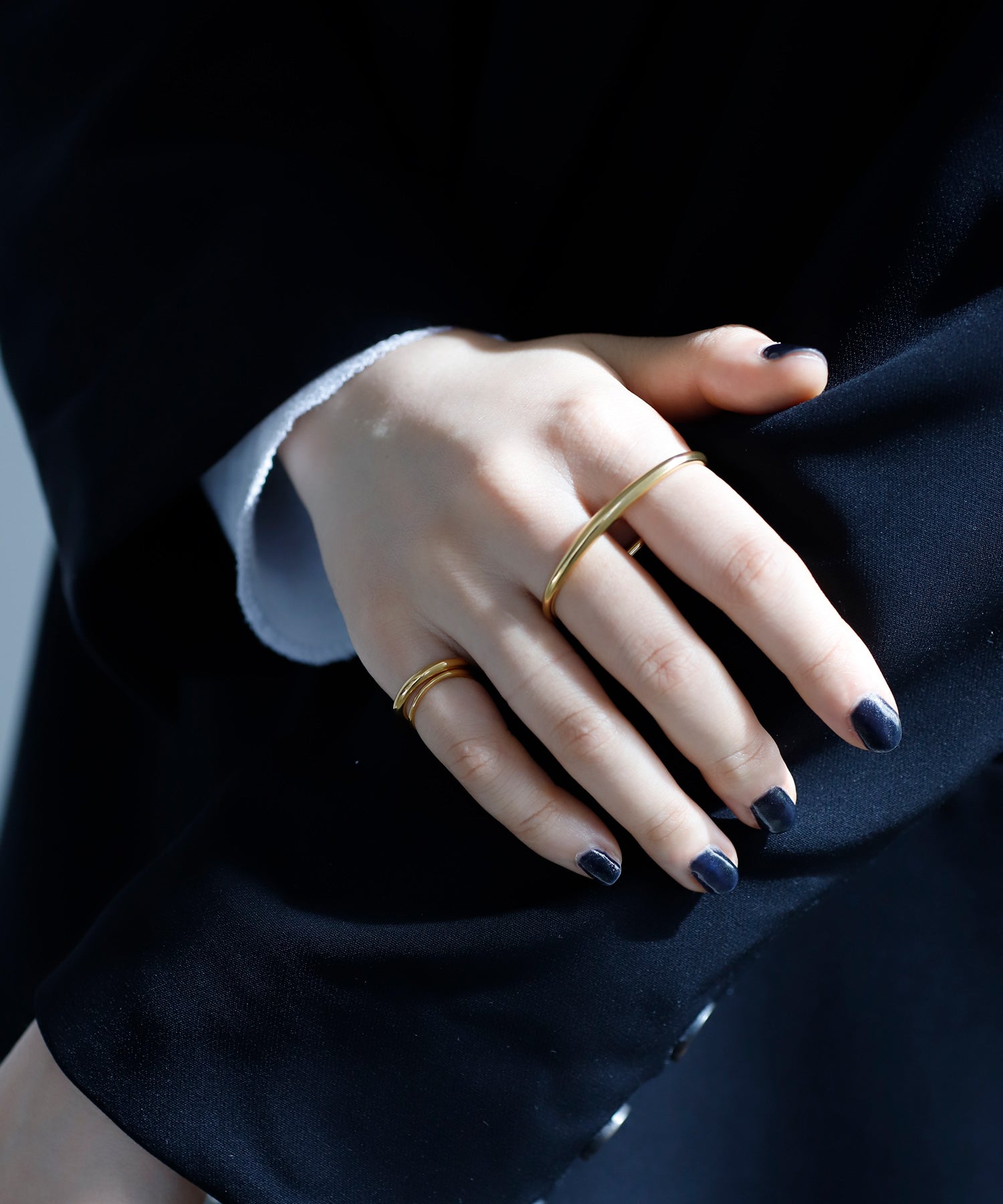 【Stainless Seel IP】 Metal Pinky Ring [set of 2]