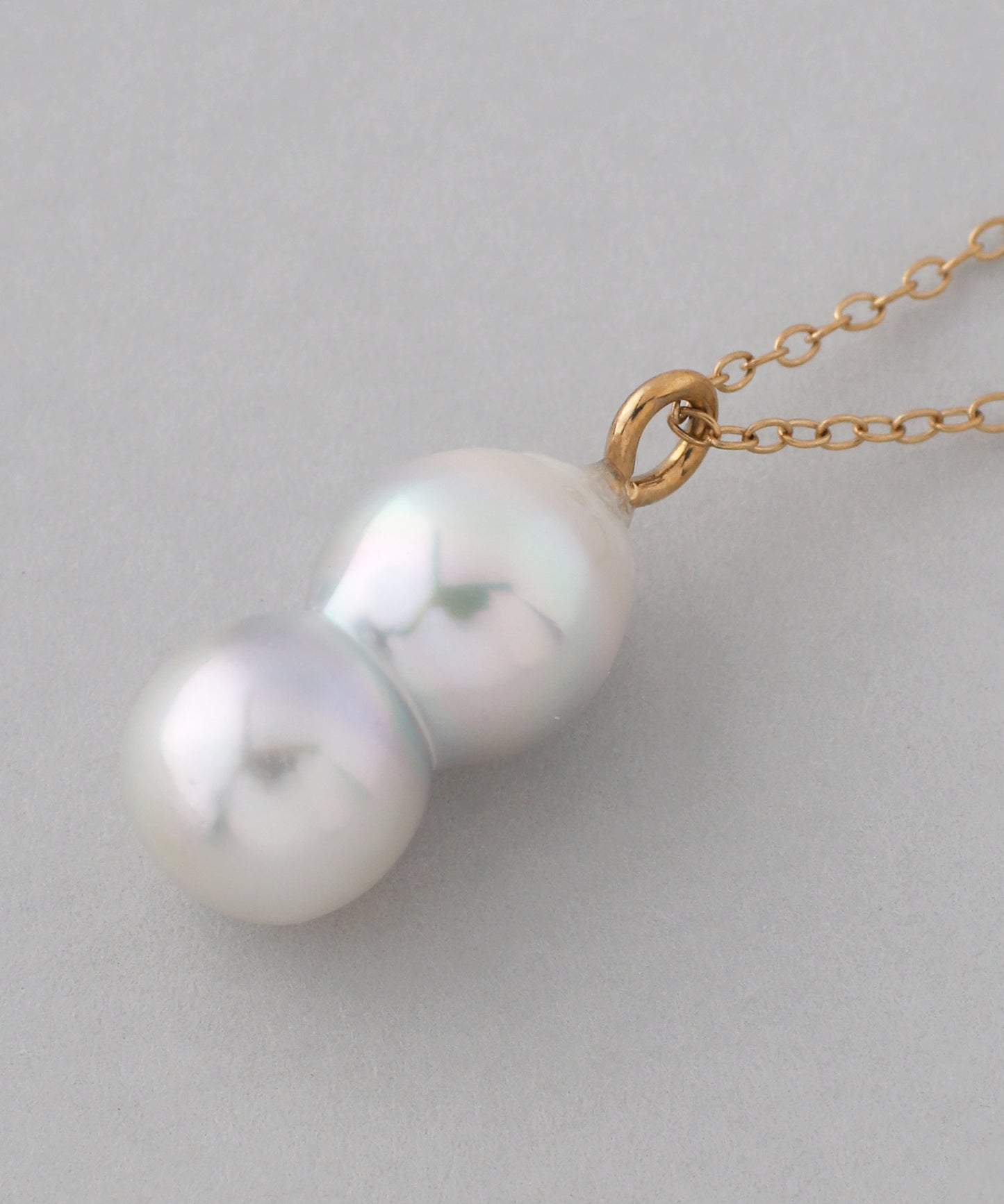 【Stainless Steel IP】Twin Pearl Necklace