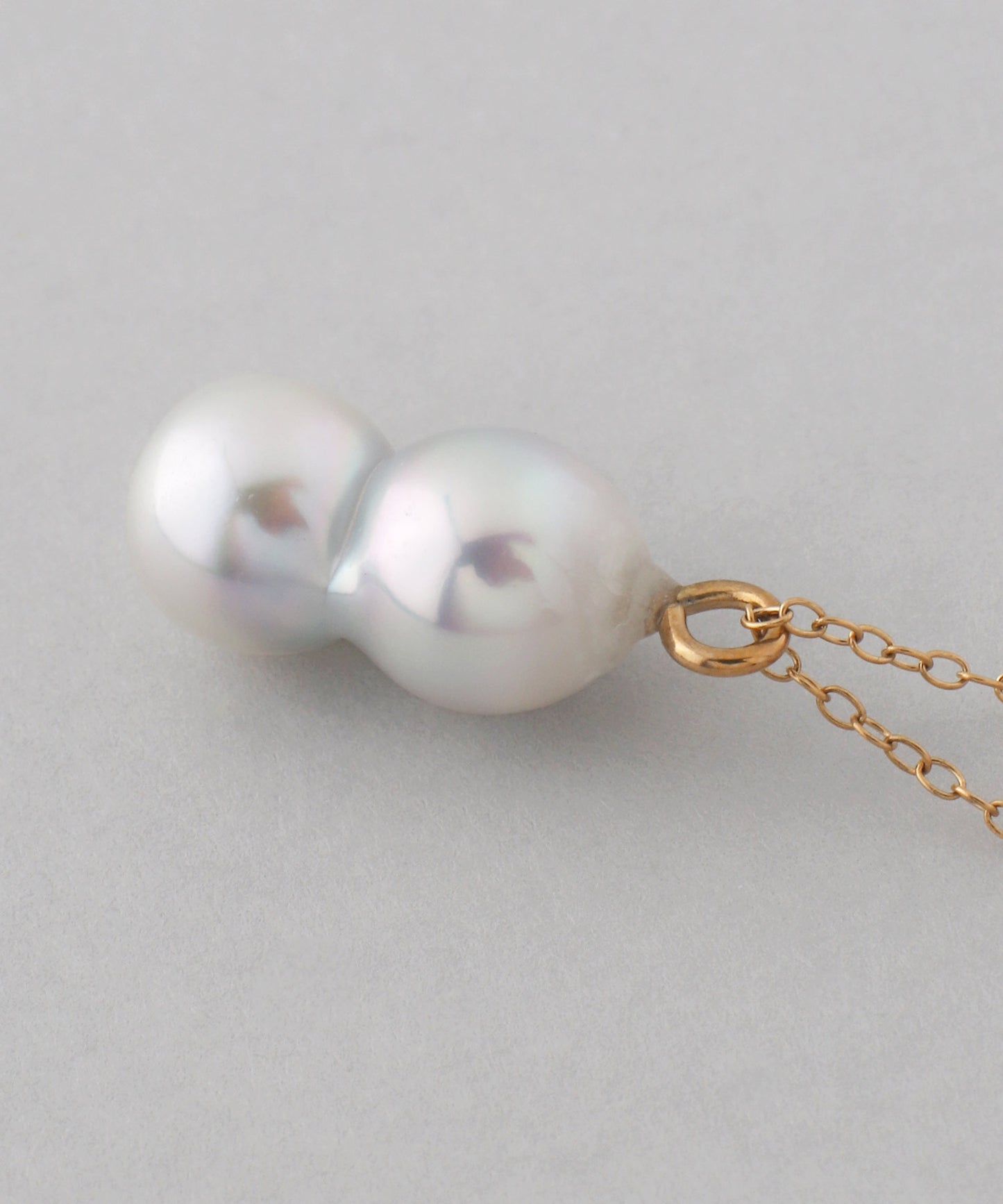 【Stainless Steel IP】Twin Pearl Necklace