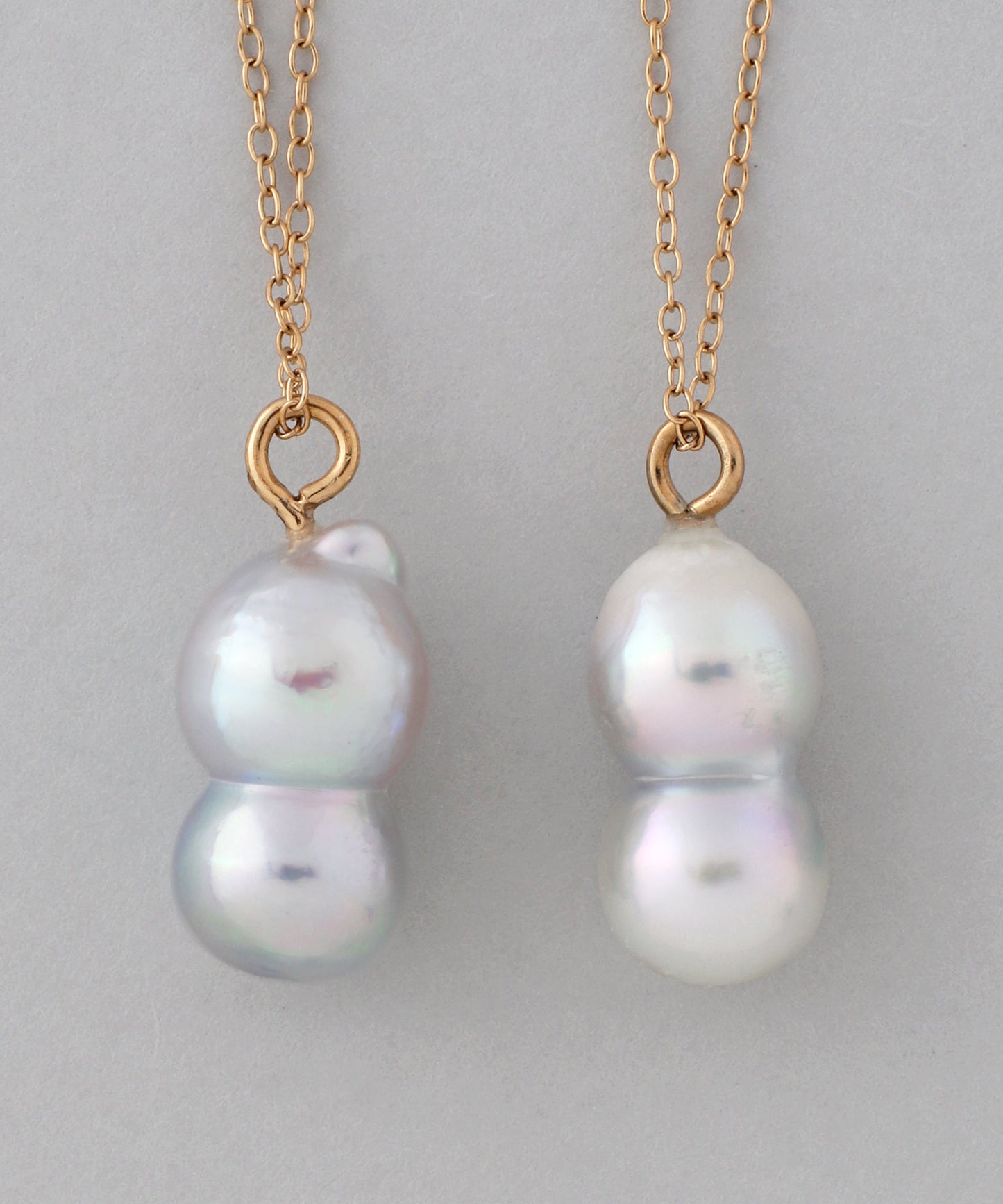 【Stainless Steel IP】Twin Pearl Necklace