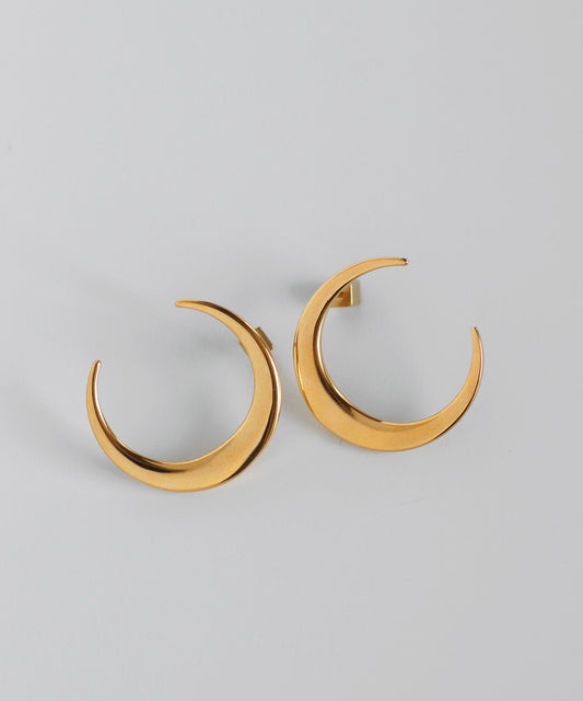 【Stainless Steel IP】Moon Earrings