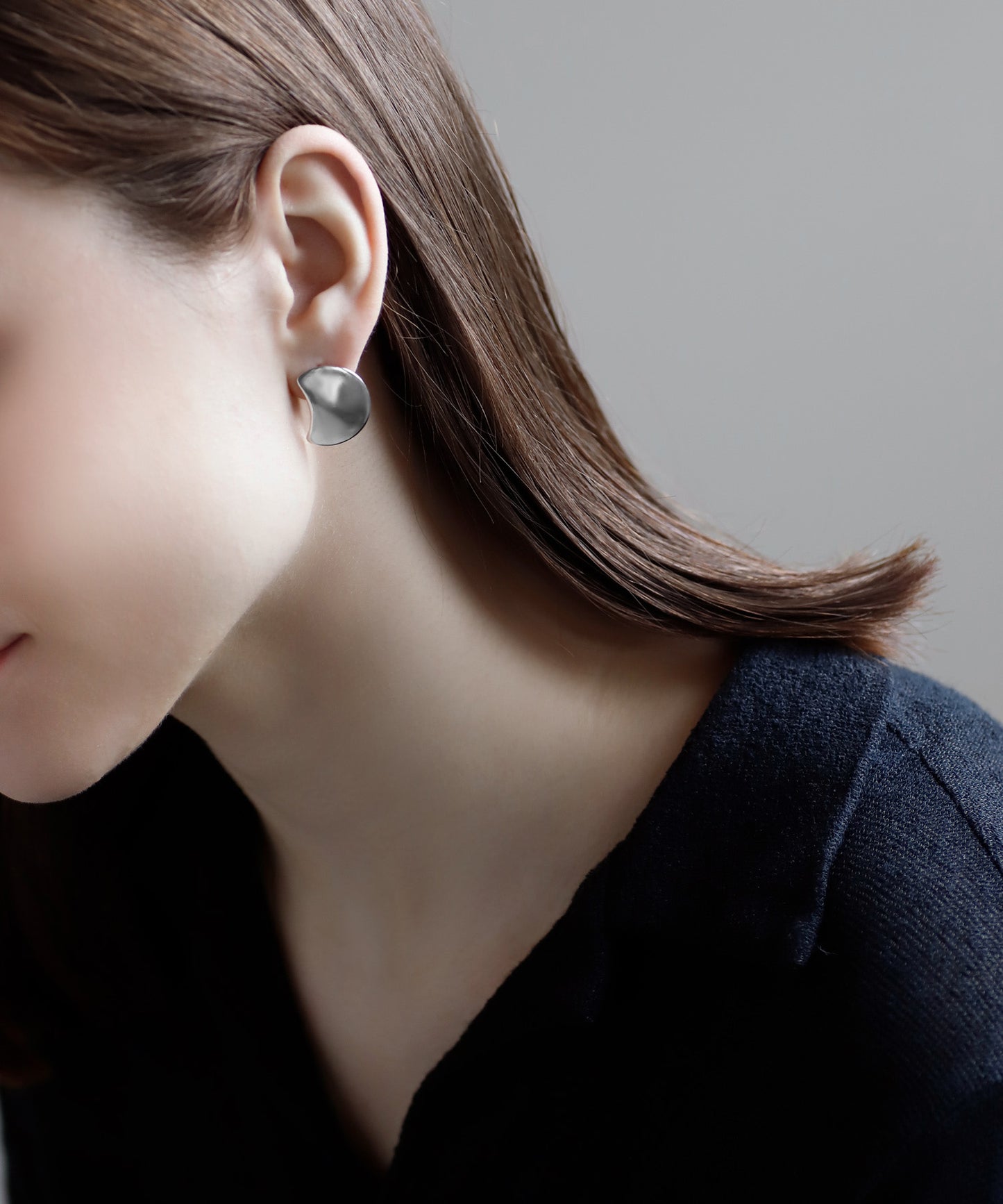 【Stainless Steel IP】Nuance Plate Earrings