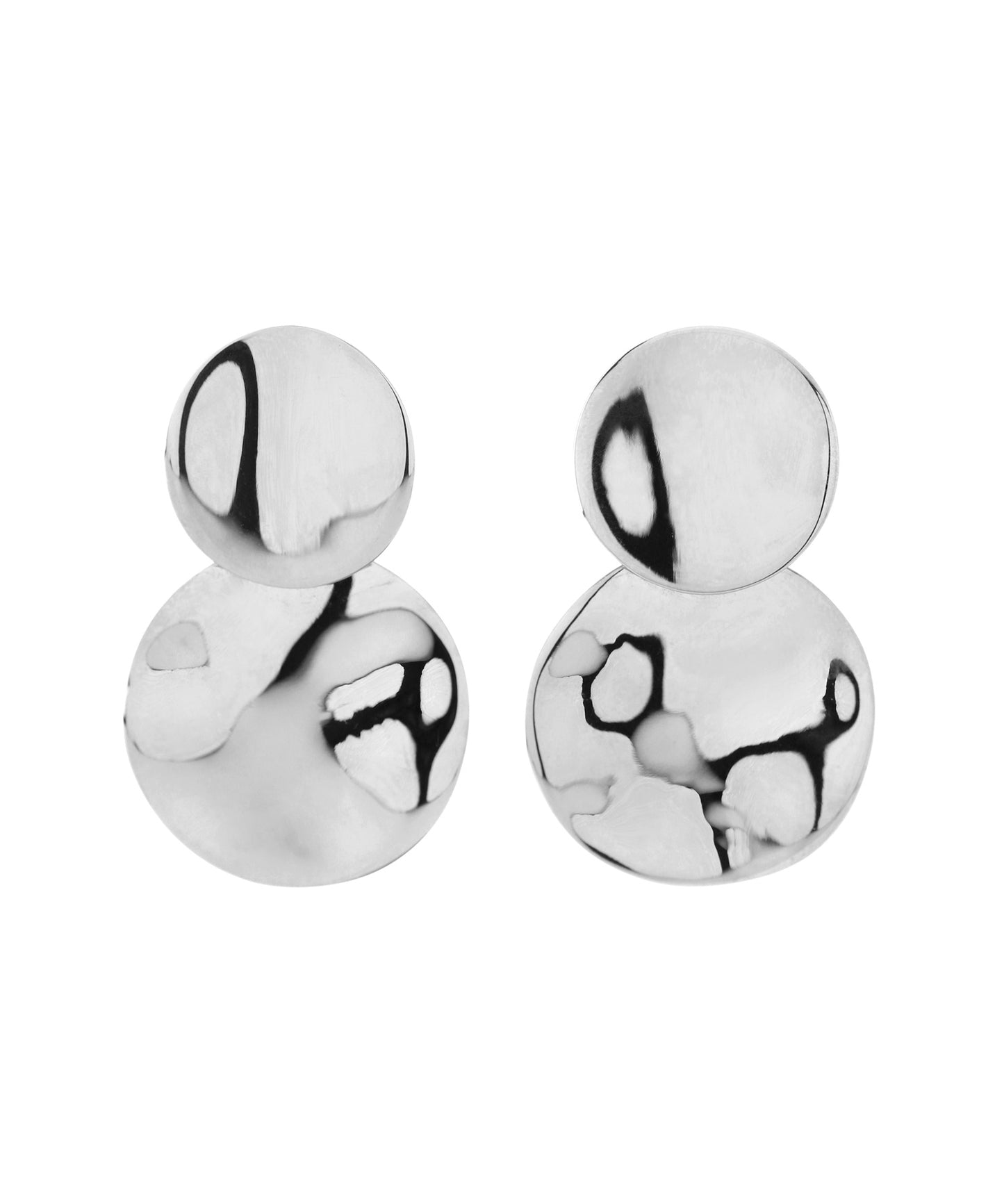 【Stainless Steel IP】Double Circle Plate Earrings