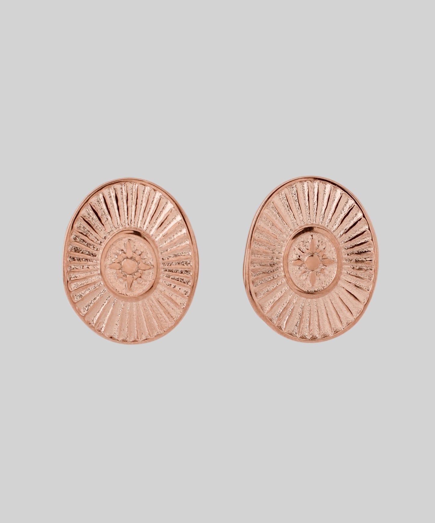 【Stainless Steel IP】Oval Plate Earrings