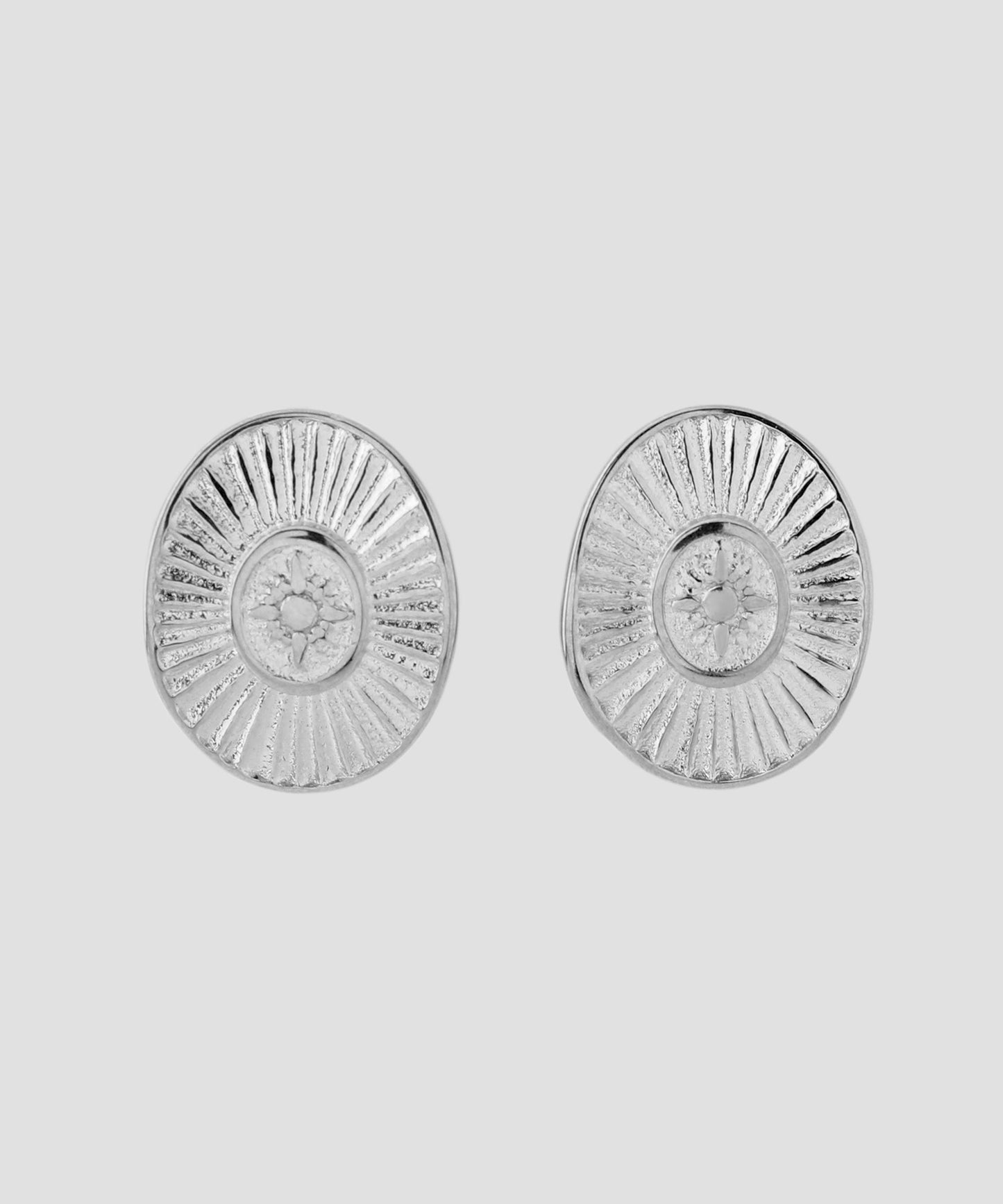 【Stainless Steel IP】Oval Plate Earrings