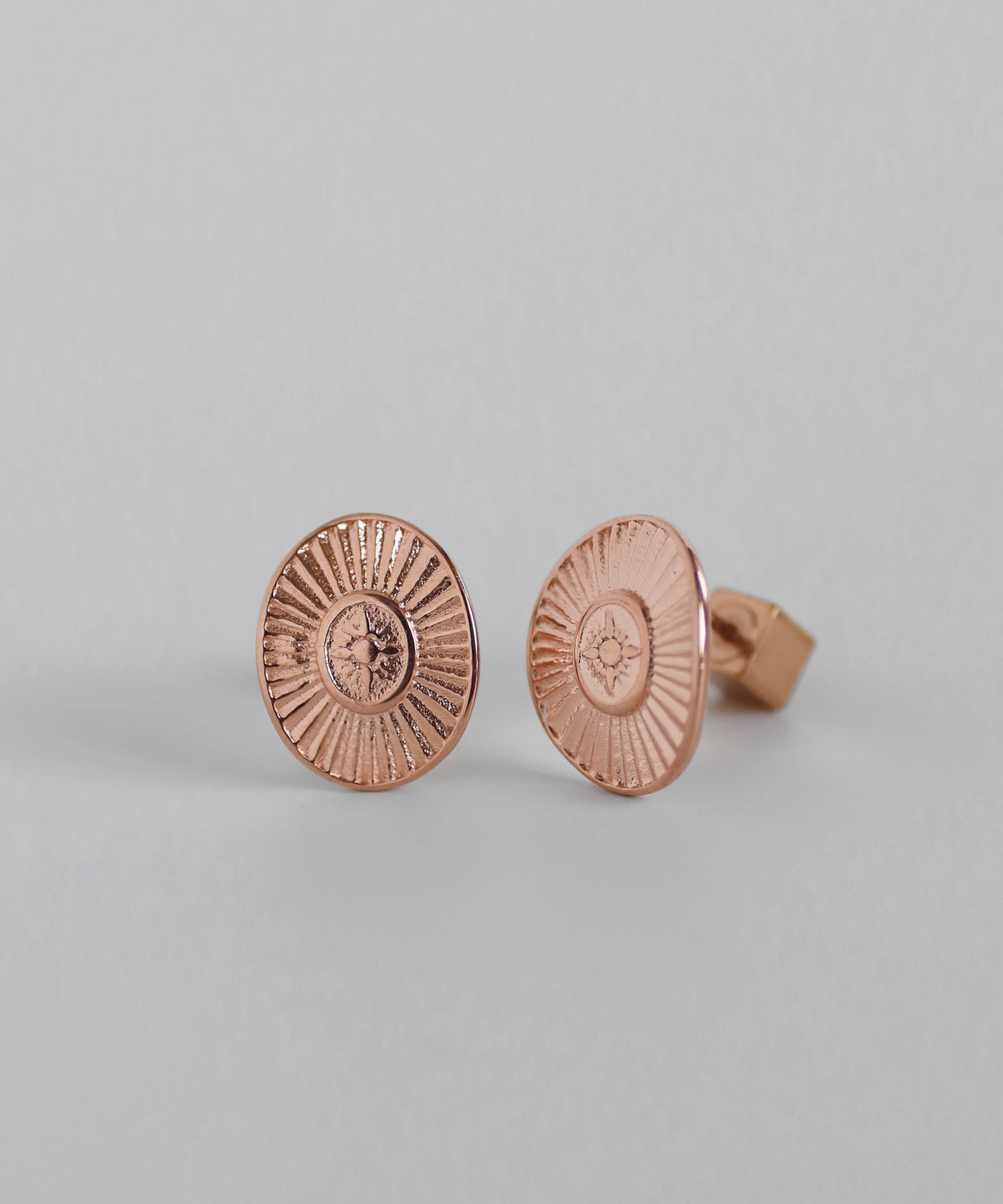 【Stainless Steel IP】Oval Plate Earrings