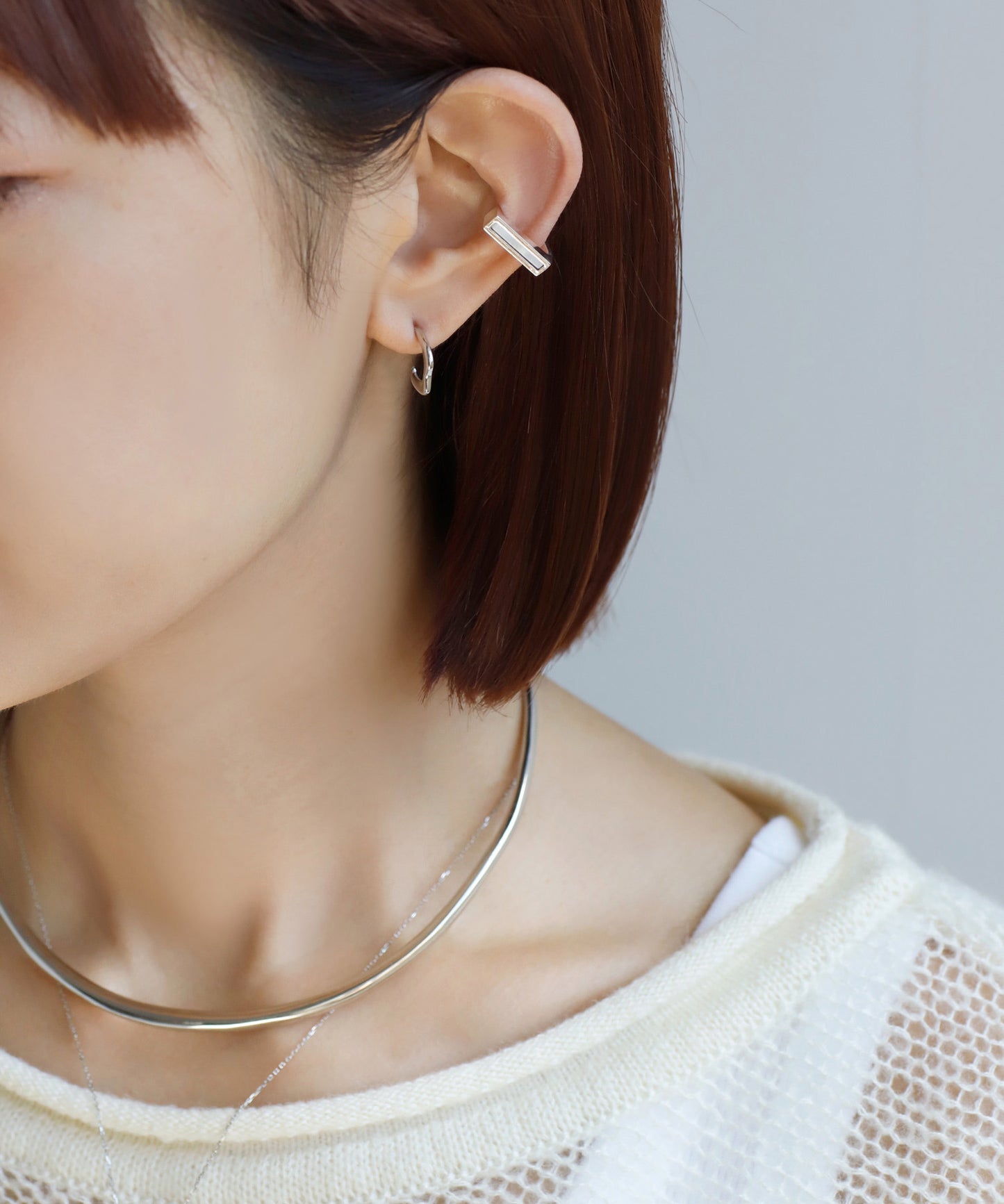 【Stainless Steel IP】Nuance Hoop Earrings [S]