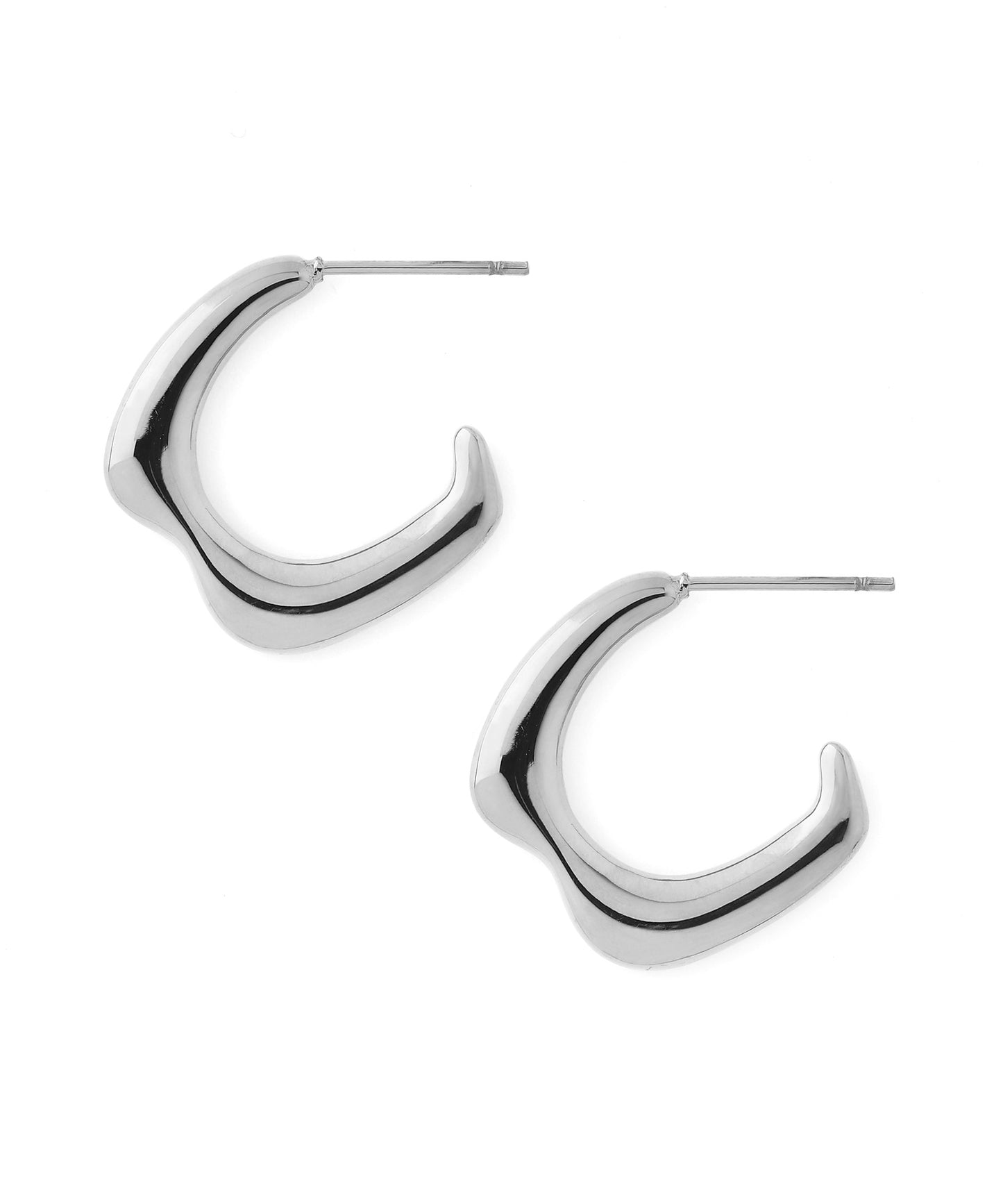 【Stainless Steel IP】Nuance Hoop Earrings [M]