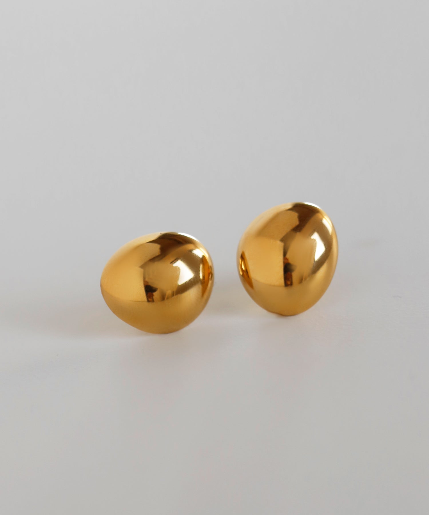 Stainless Steel IP Oval Metal Earrings