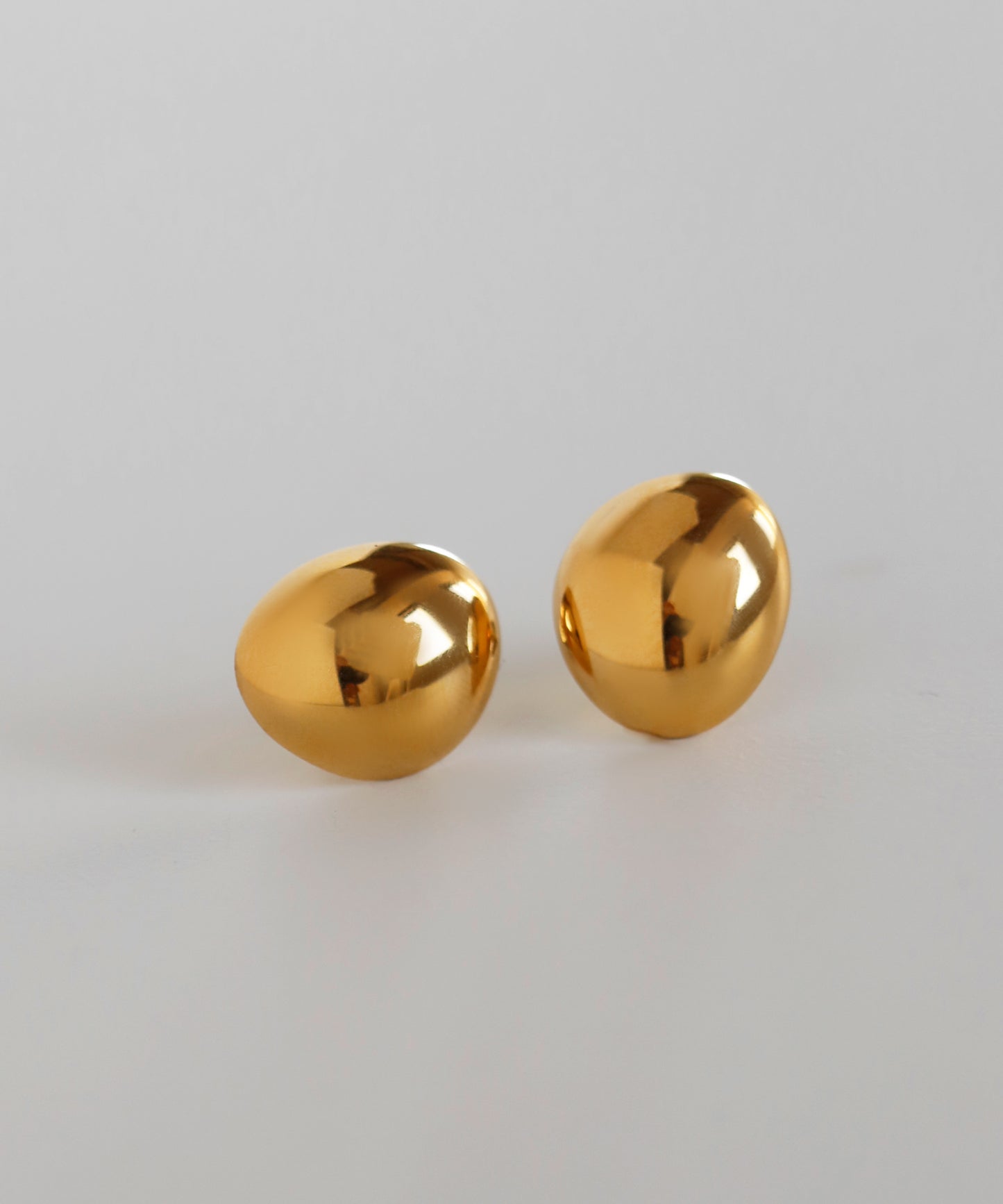 【Stainless Steel IP】Oval Metal Earrings