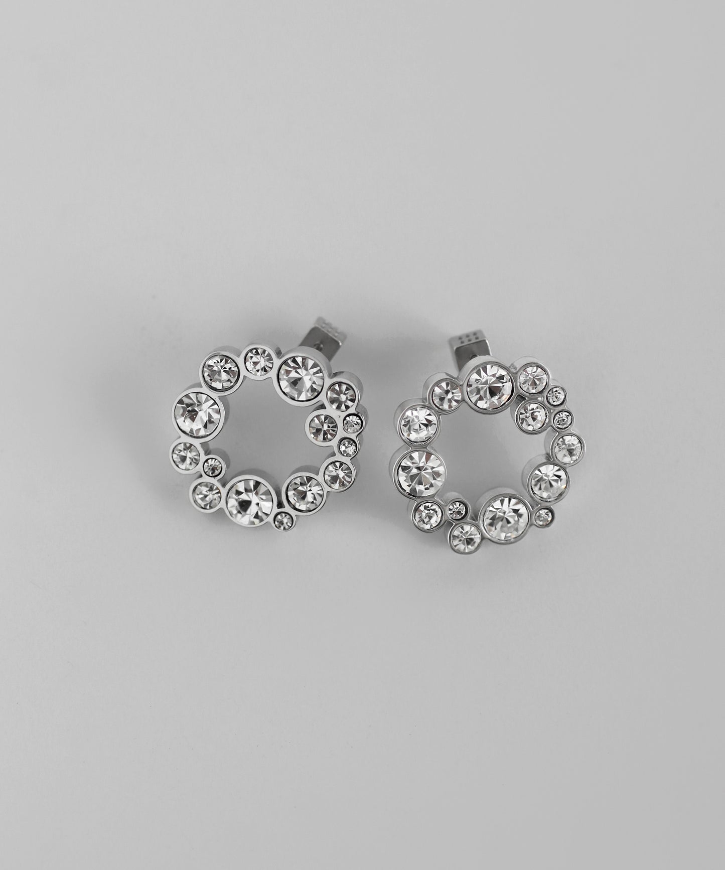 【Online Limited】Bijou Circle Line Earrings [Surgical Stainless Steel]