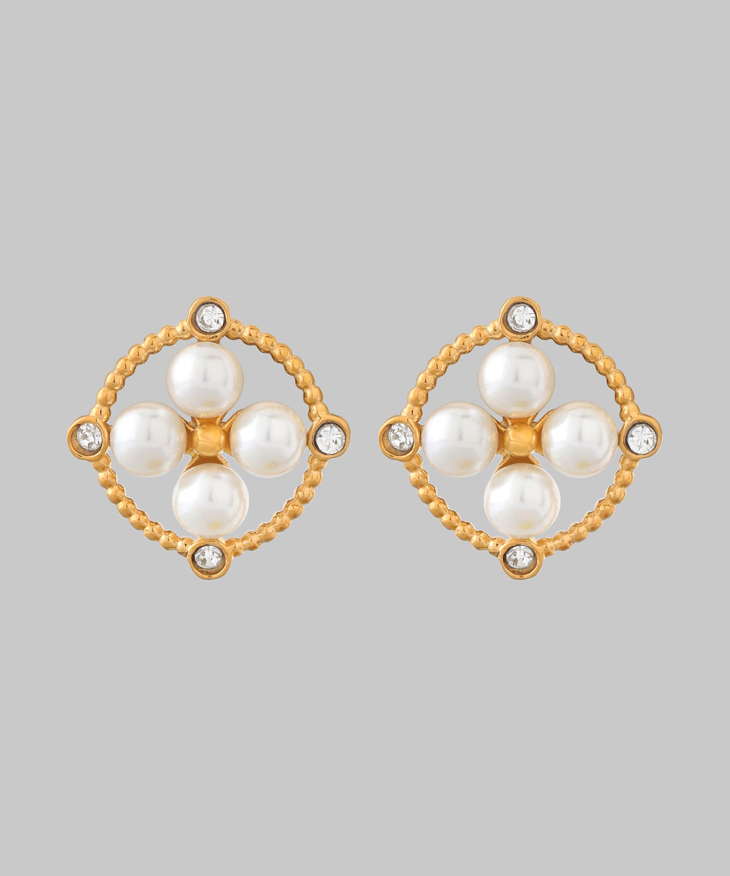 Pearl Flower Earrings [Surgical Stainless Steel]