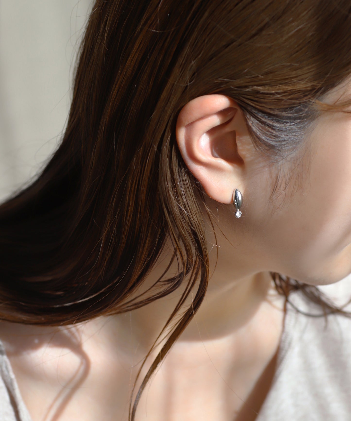 Oval × Bijou Earrings [Surgical Stainless Steel]
