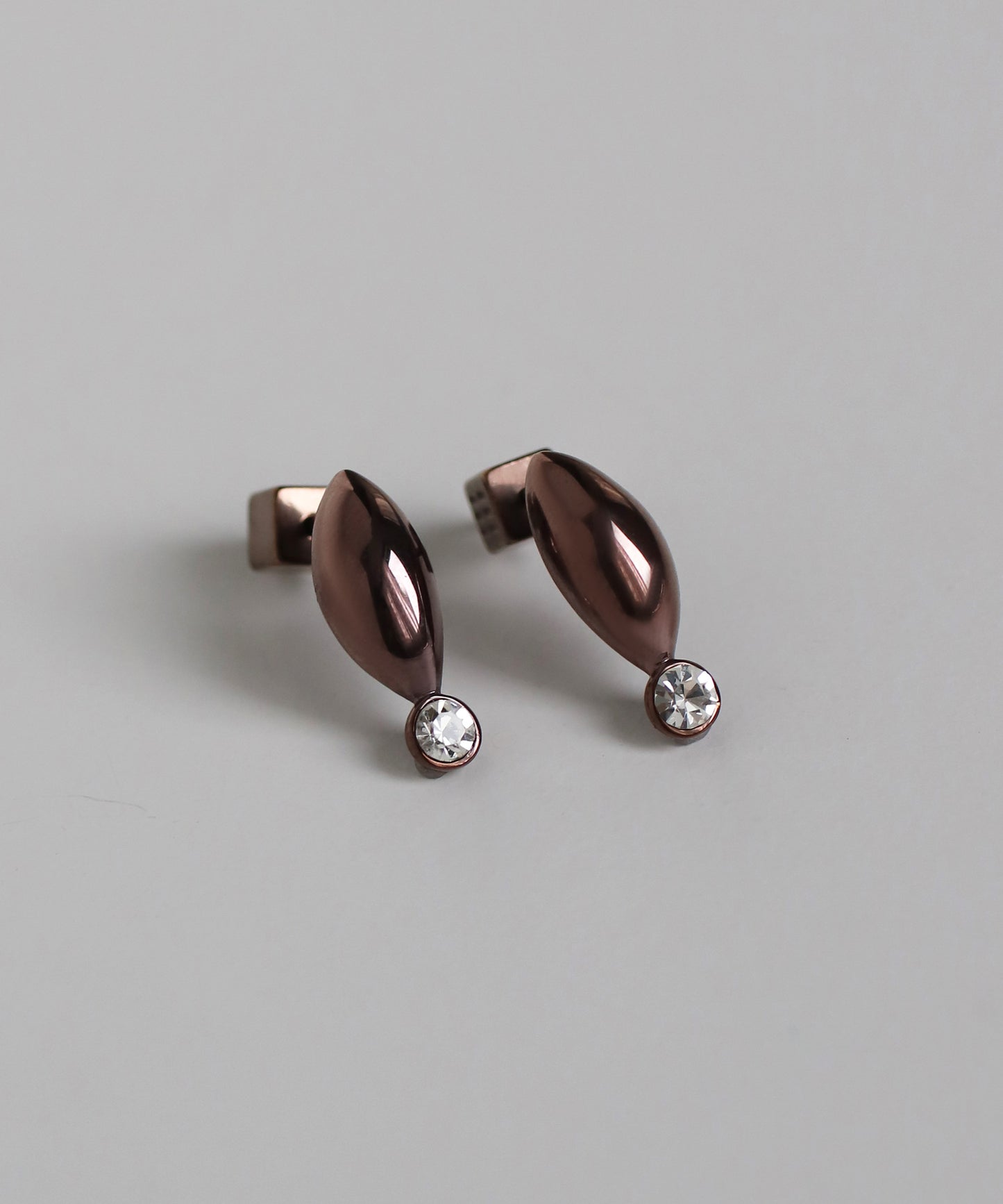 Oval × Bijou Earrings [Surgical Stainless Steel]