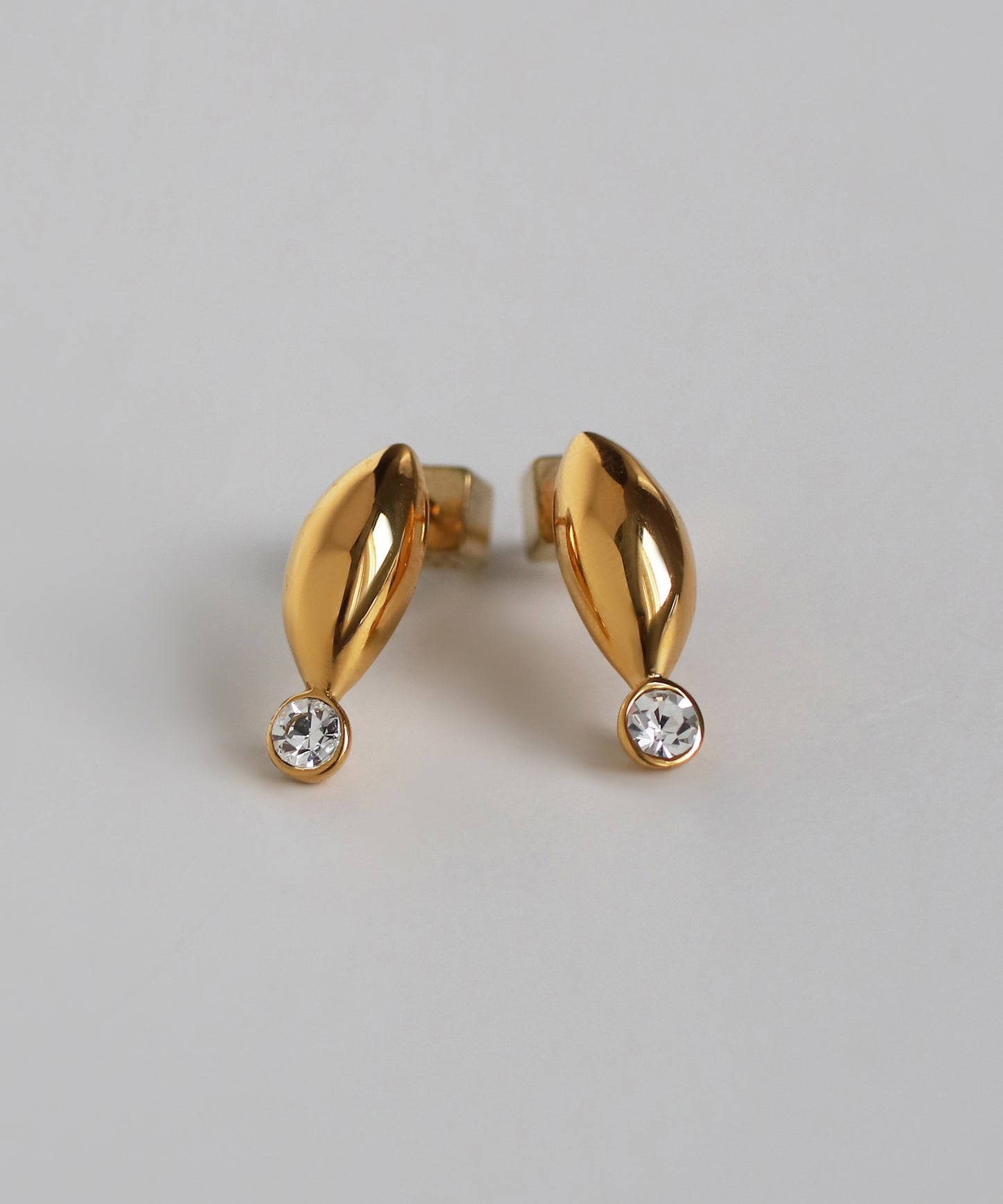 Oval × Bijou Earrings [Surgical Stainless Steel]