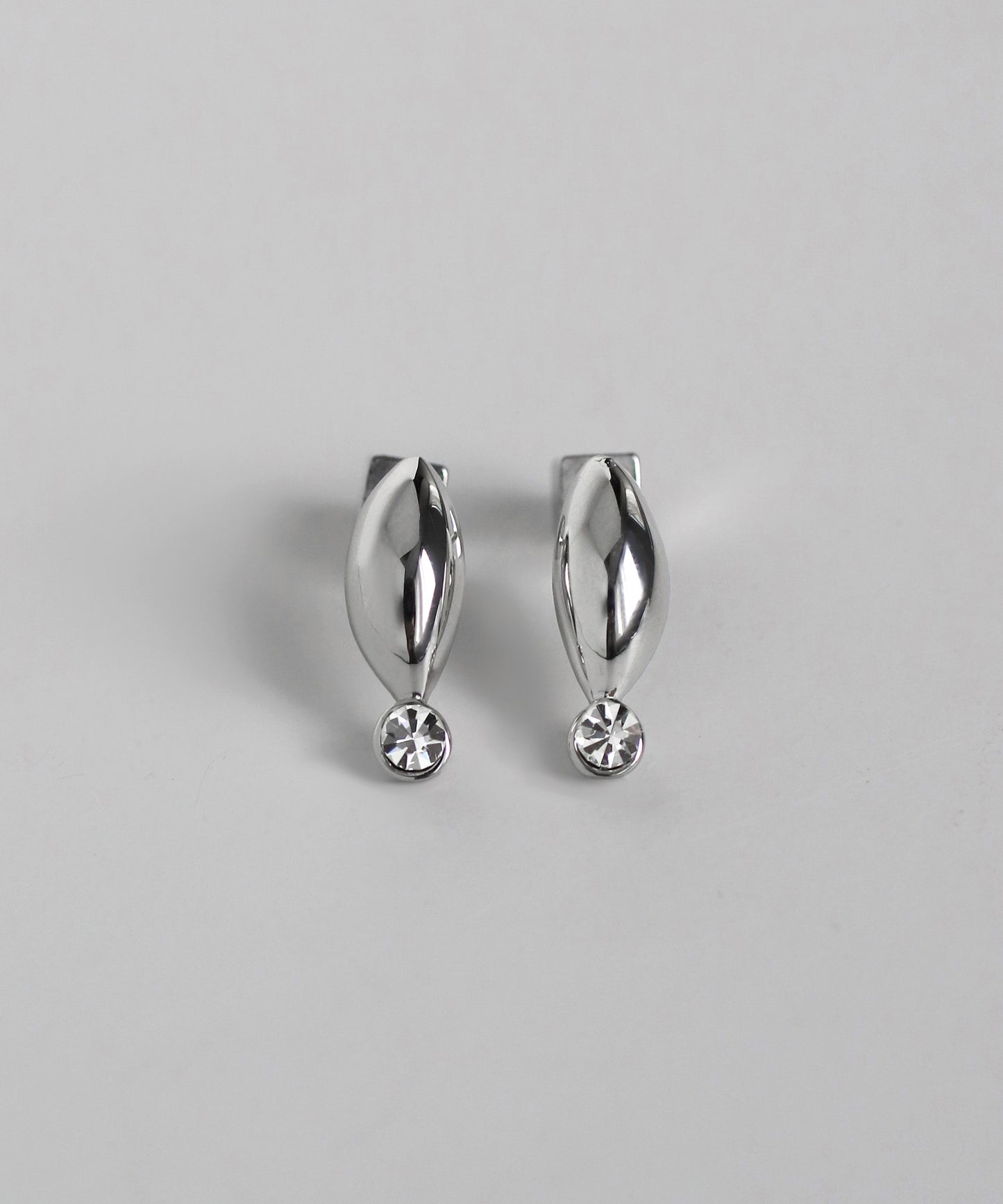 Oval × Bijou Earrings [Surgical Stainless Steel]
