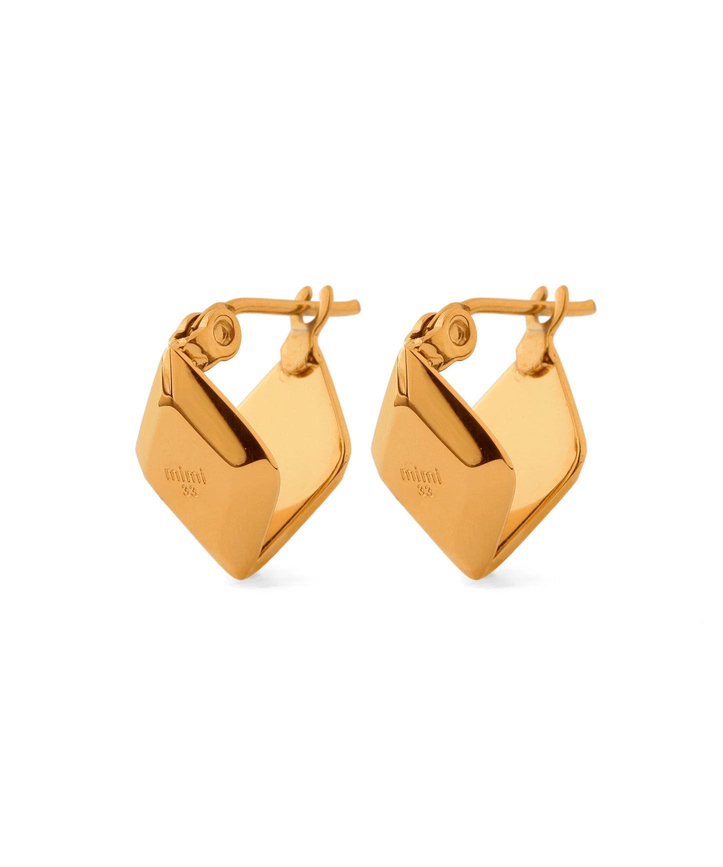Diamond-Shape Design Earrings [Stainless Steel]