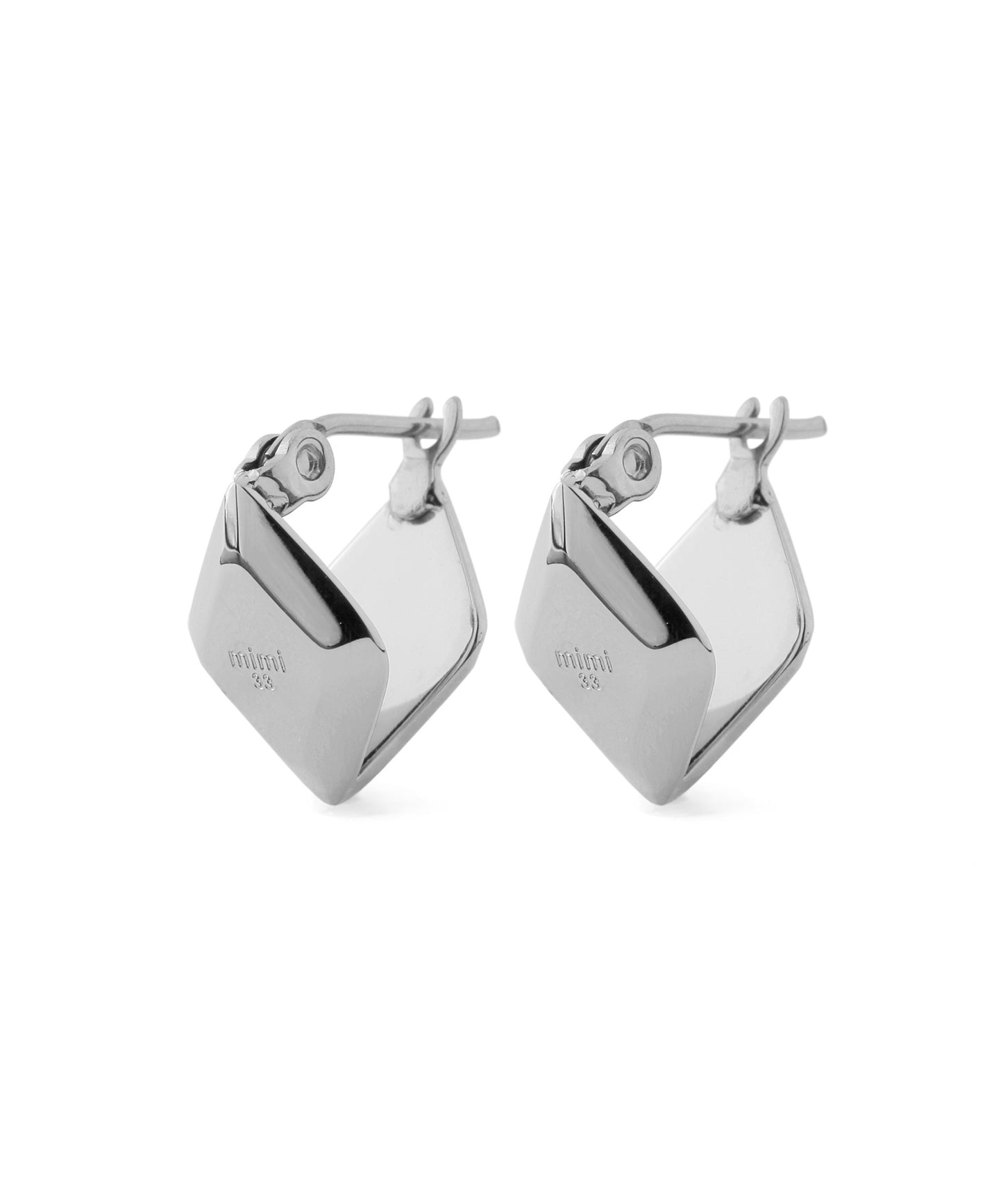 Diamond-Shape Design Earrings [Stainless Steel]