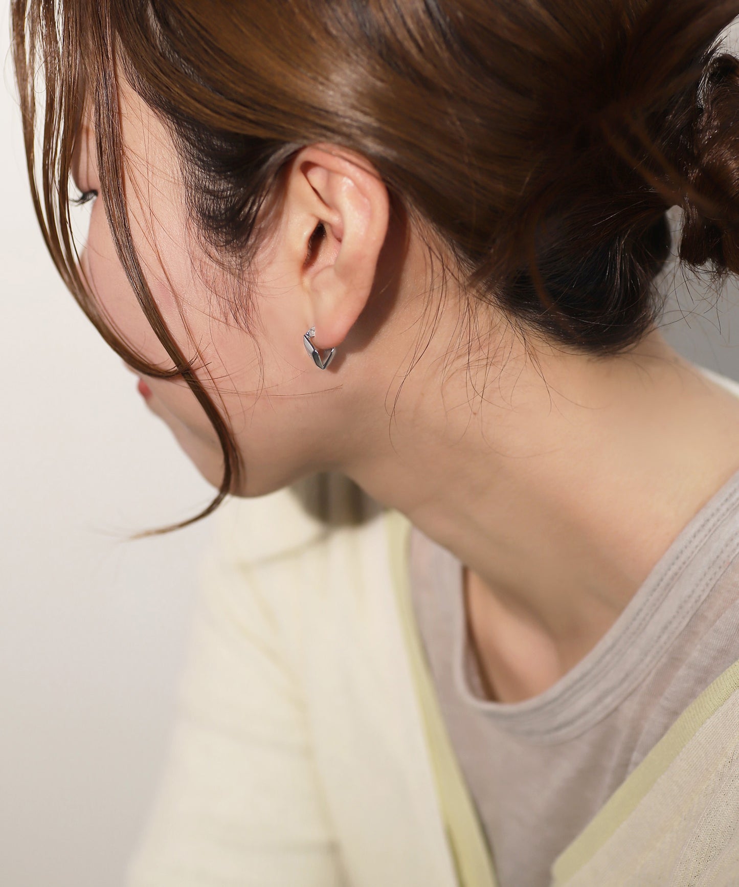 Diamond-Shape Design Earrings [Stainless Steel]