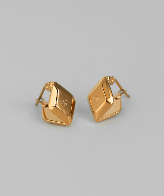 Diamond-Shape Design Earrings [Stainless Steel]