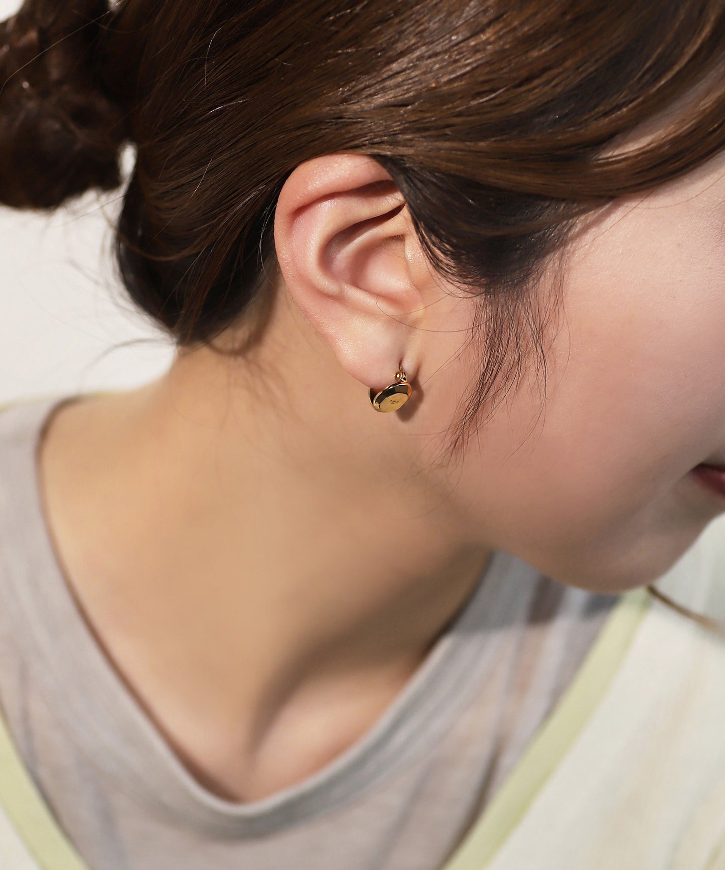 Oval Design Earrings [Stainless Steel]