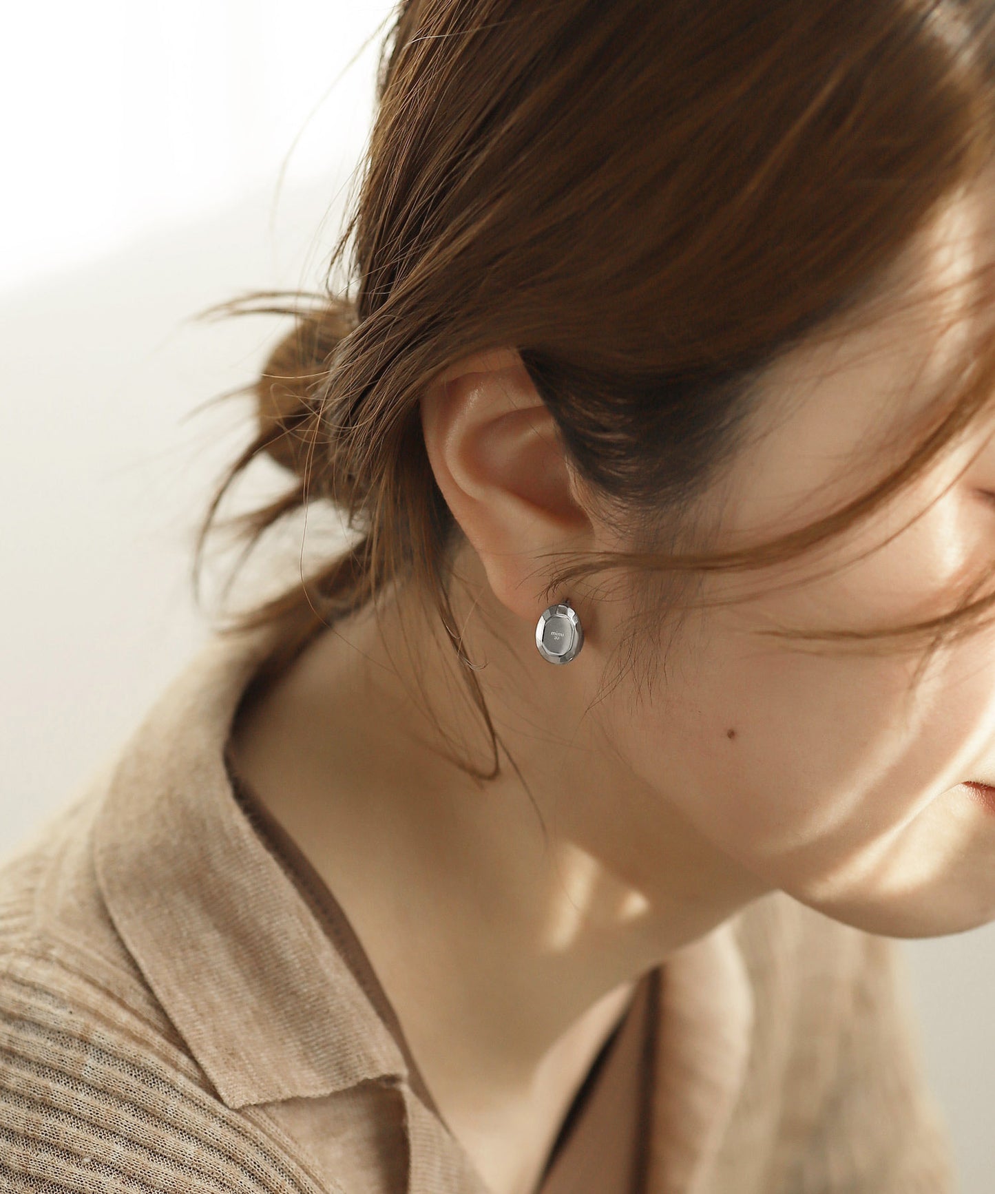 Oval Design Earrings [Stainless Steel]