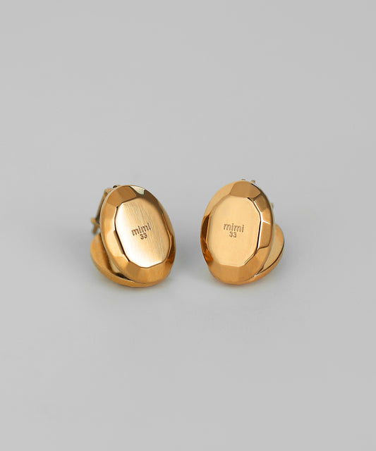 Oval Design Earrings [Stainless Steel]