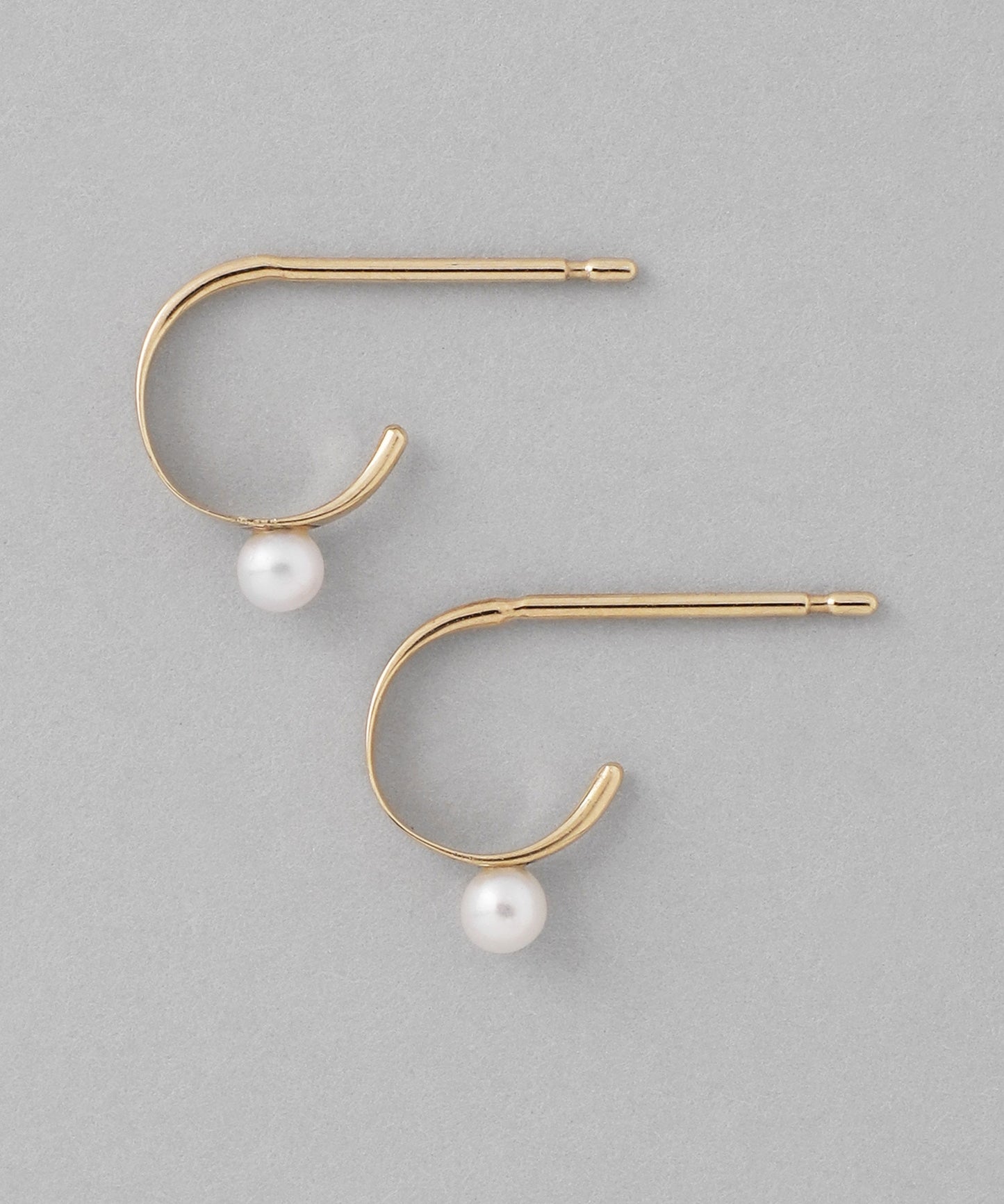 Freshwater Pearl Hoop Earrings [10K] [UMU]