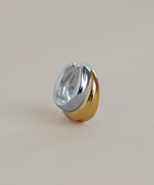Two-Tone Hoop Ear Cuff [Surgical Stainless Steel]