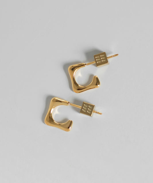 Square Line Mini Hoop Earrings [Surgical Stainless Steel]