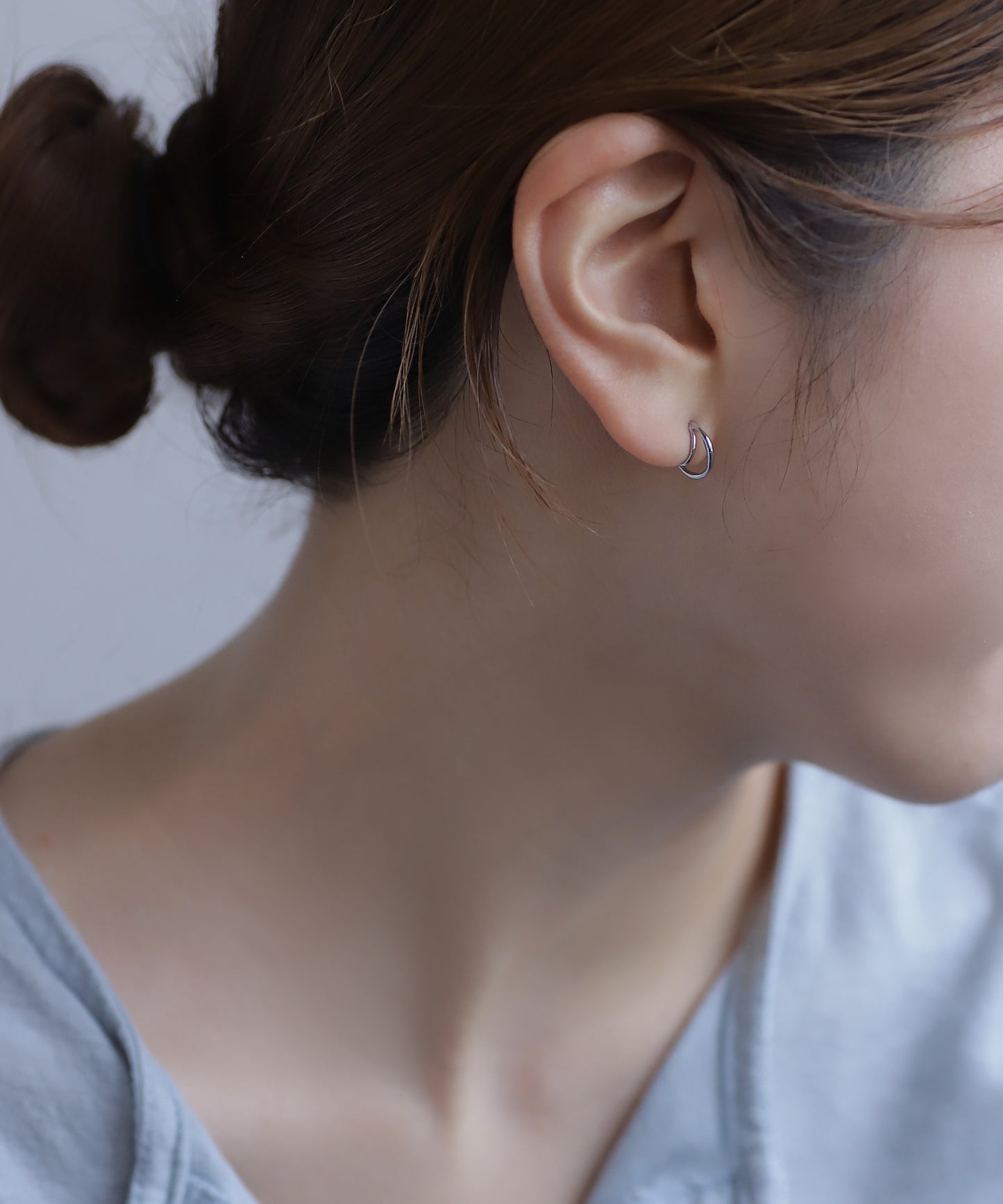Double Line Hoop Earrings [Surgical Stainless Steel]
